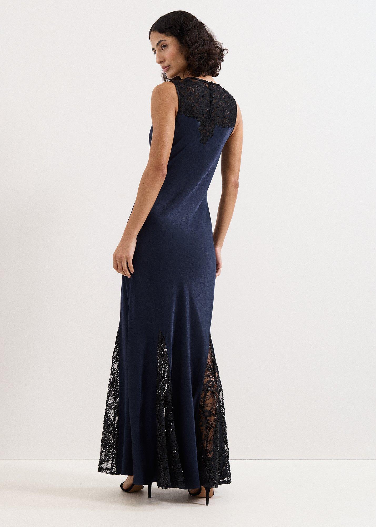 Bridget Lace Satin Slip Maxi Dress