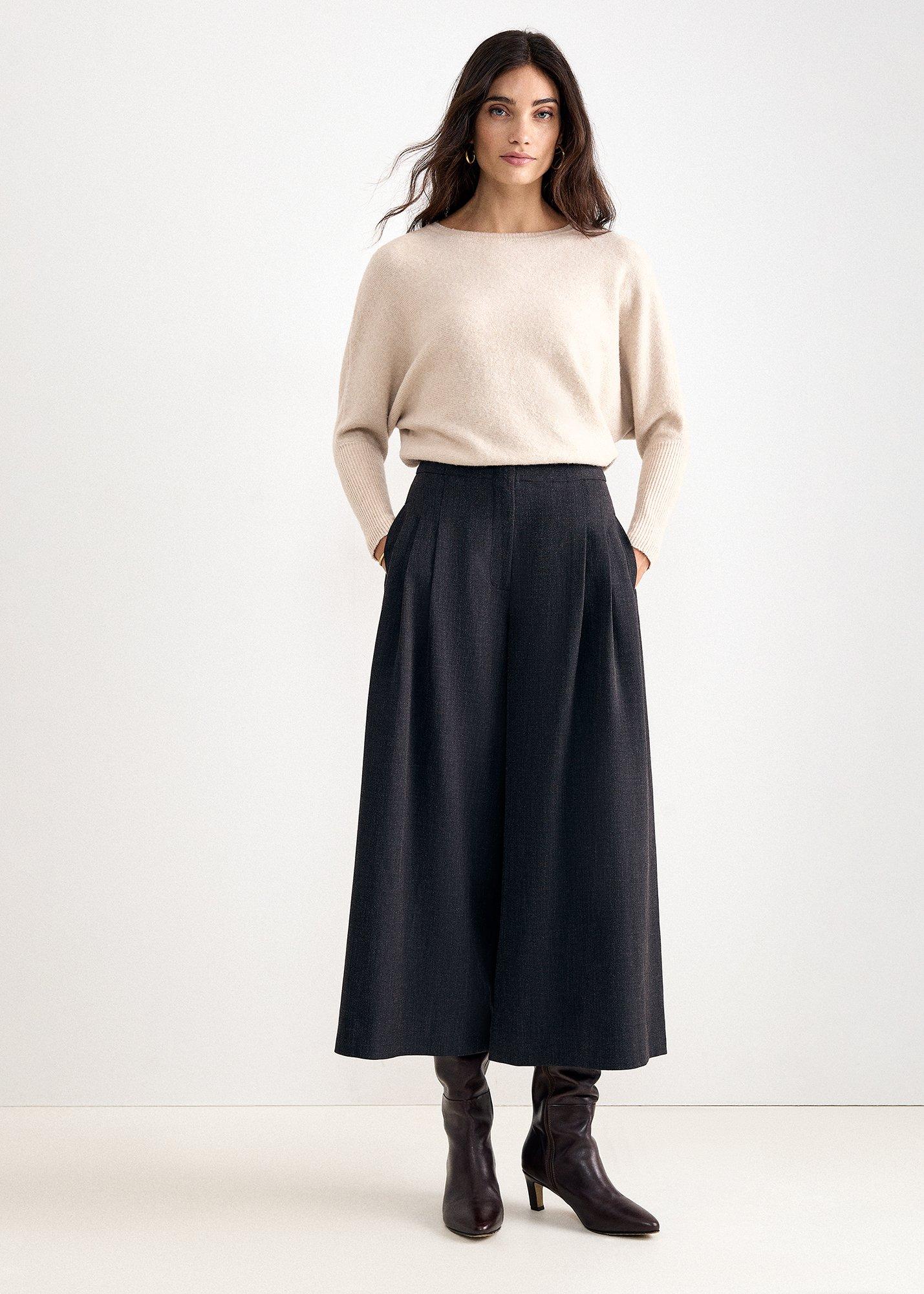 Belle Culotte Crop Pleated Trouser