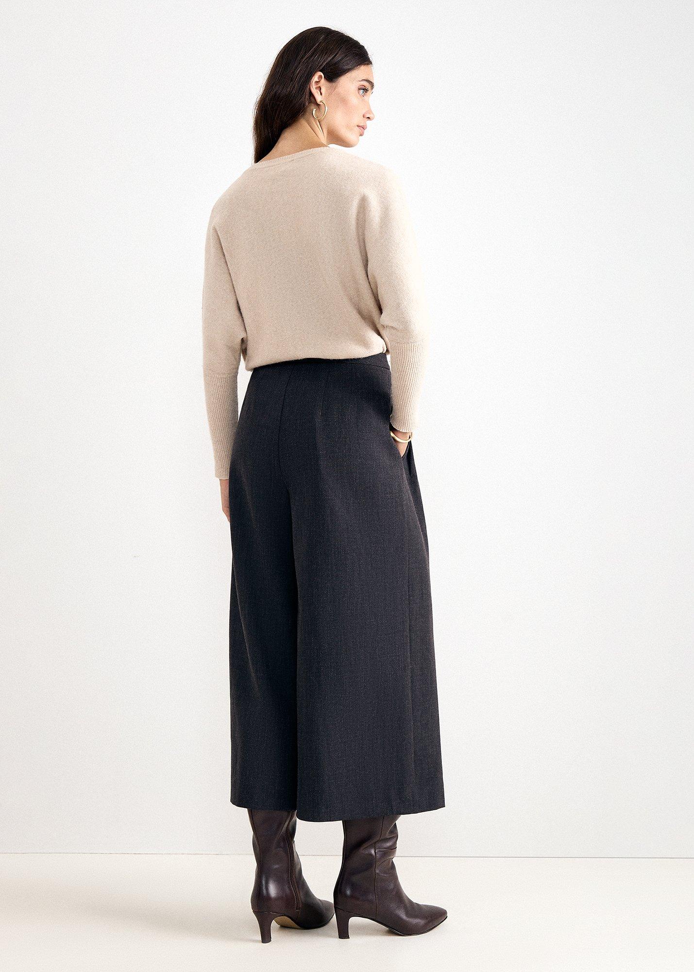 Belle Culotte Crop Pleated Trouser