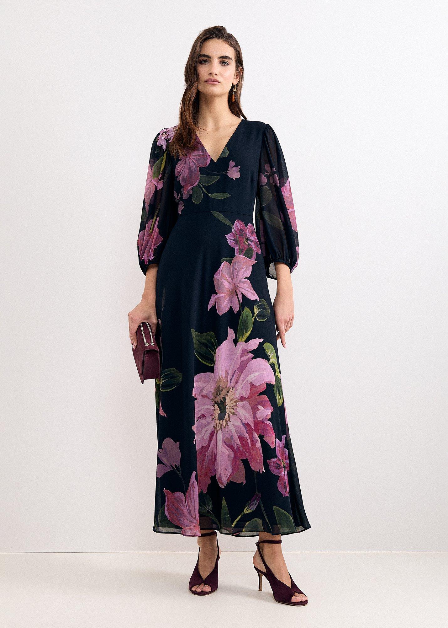 Betty Floral Printed Long Sleeve Maxi Dress