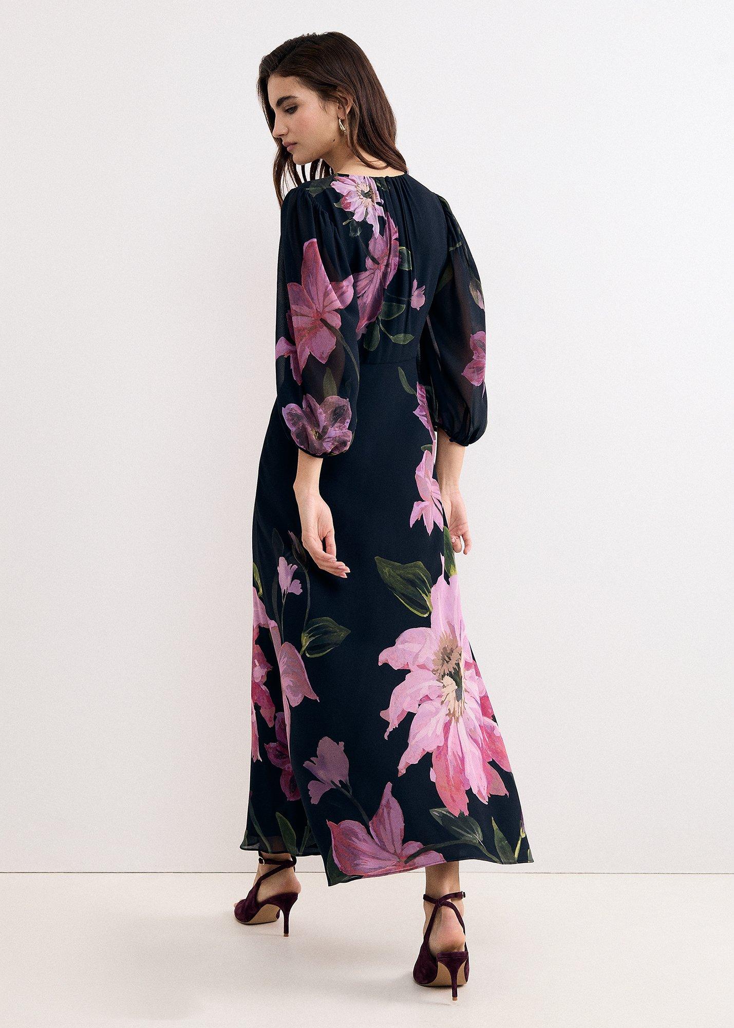 Betty Floral Printed Long Sleeve Maxi Dress