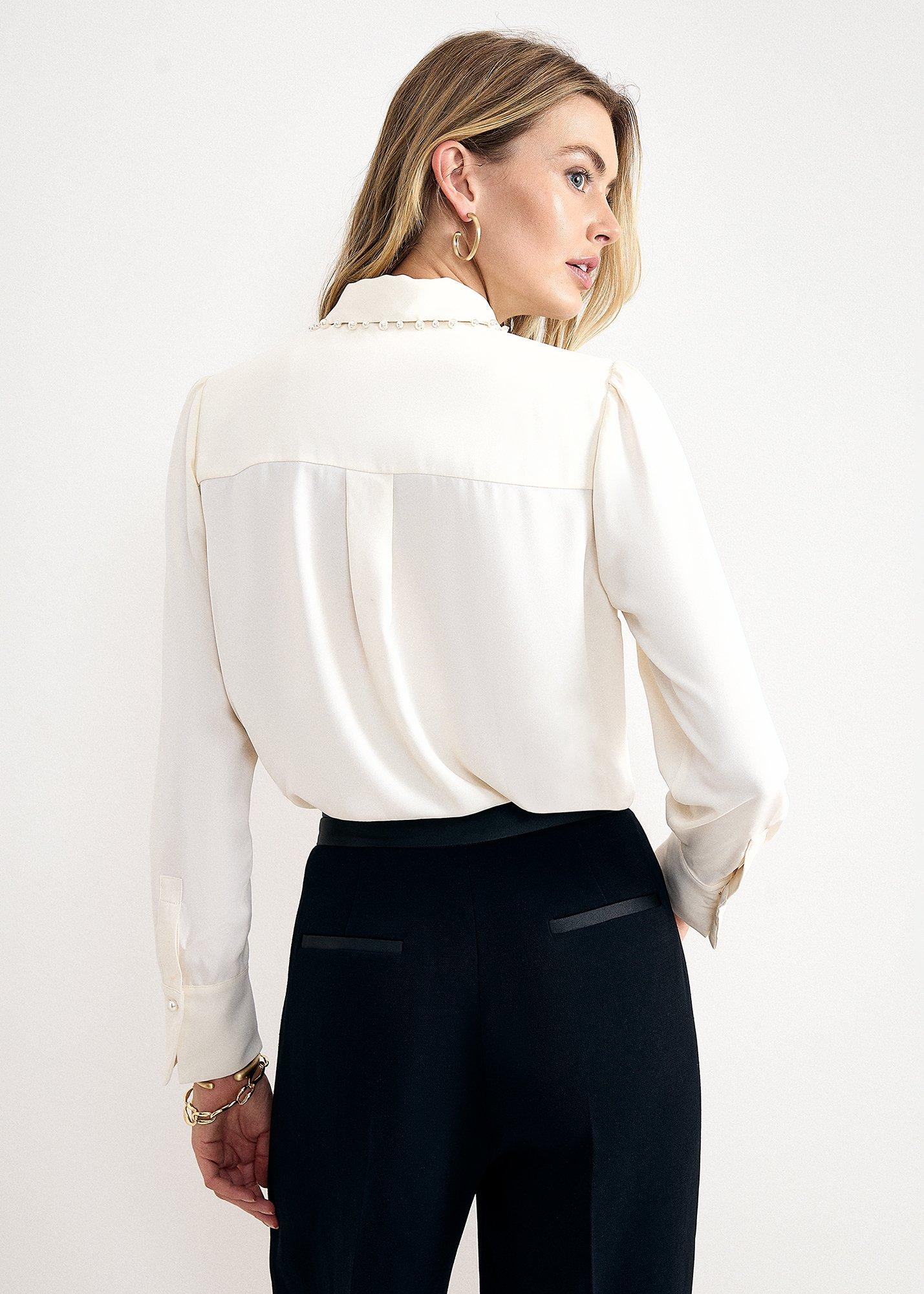 Maisie Pearl Collar Long Sleeve Shirt 