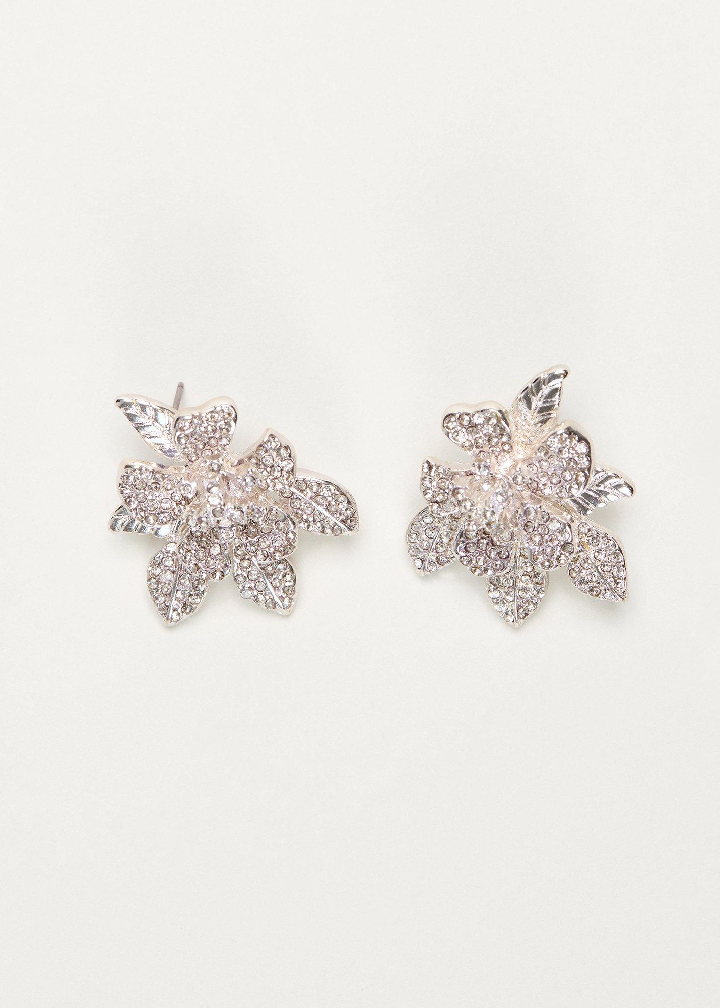 Flower Sparkle Statement Earrings