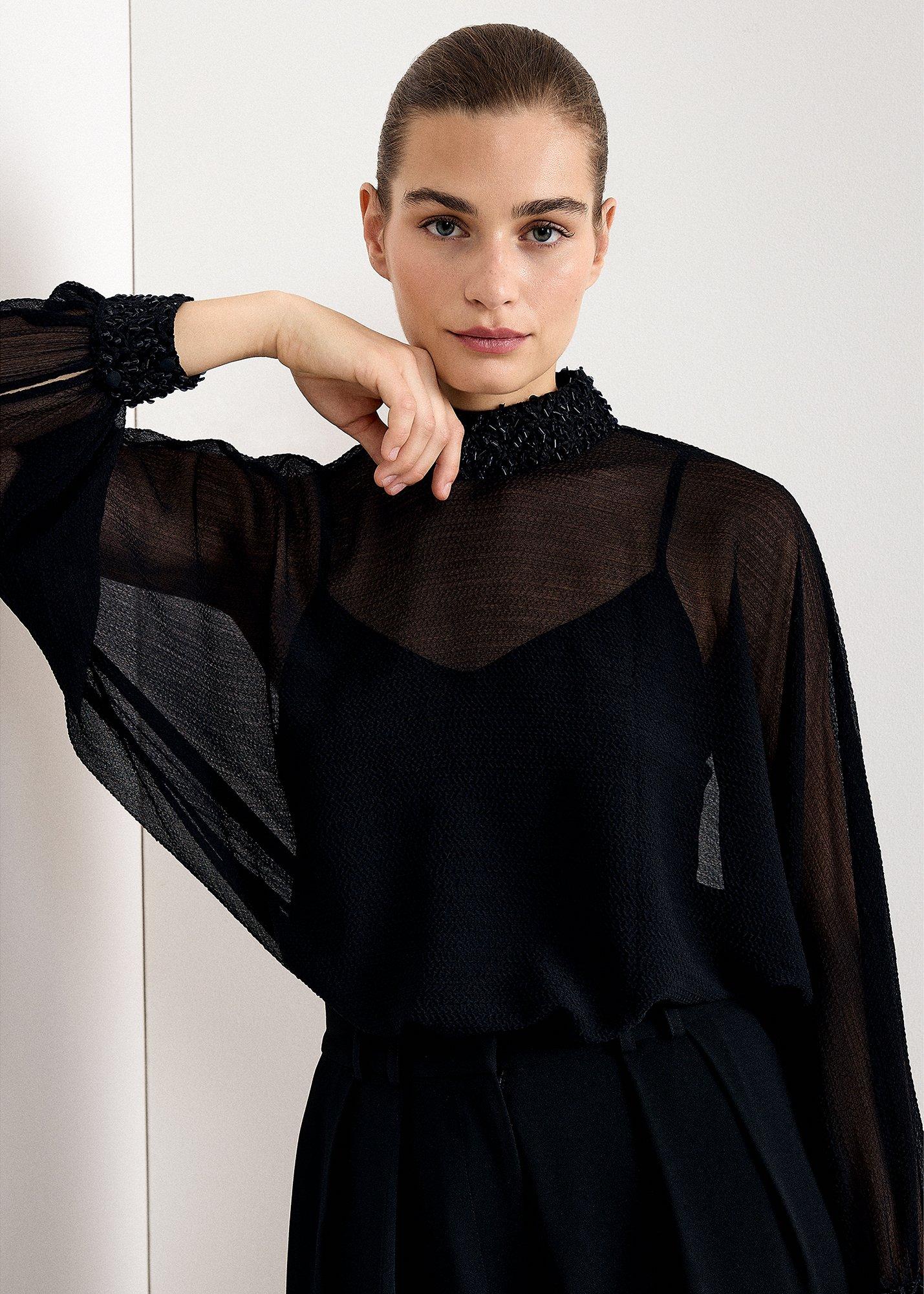 Bethany Sequin Neck Batwing Top