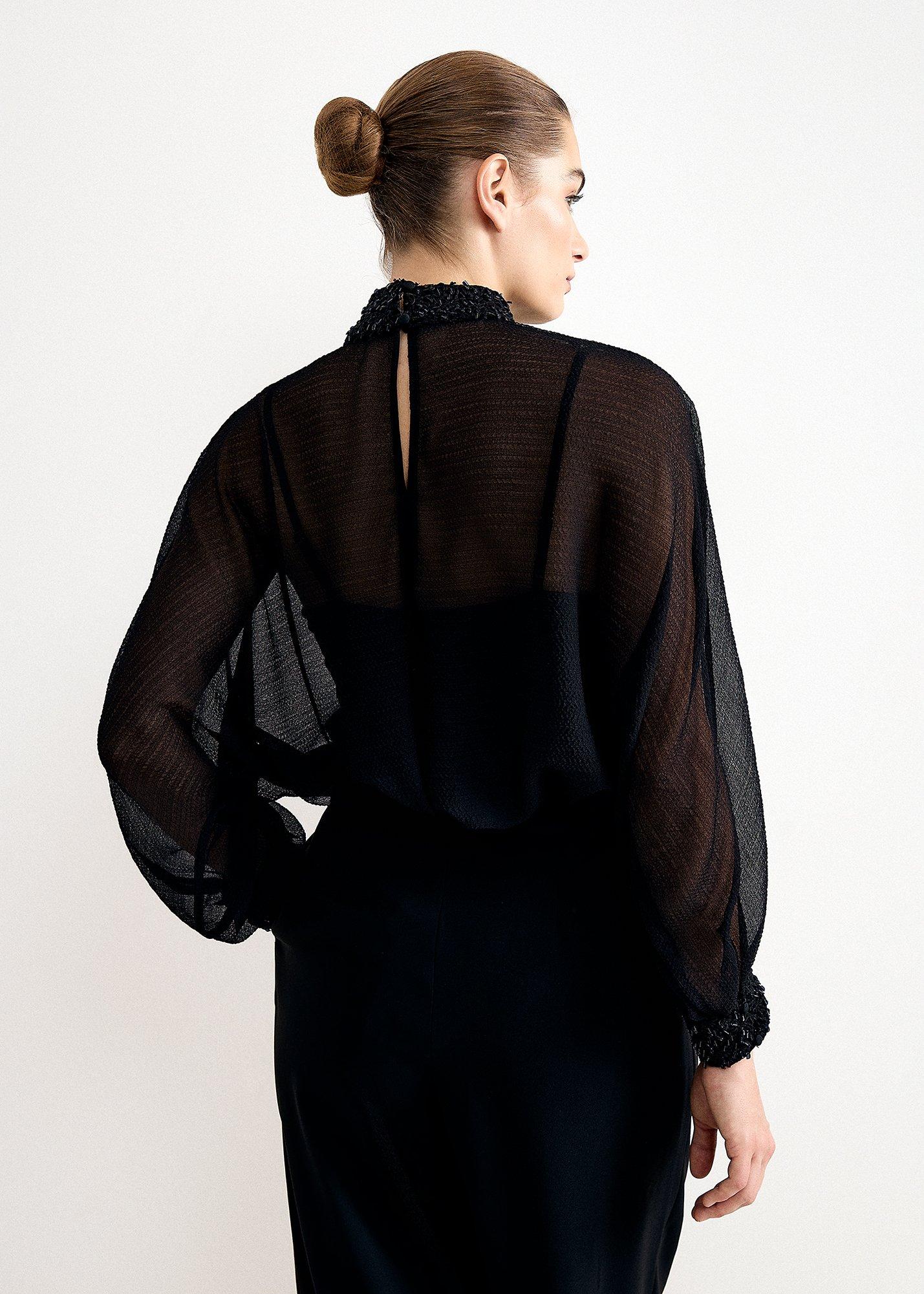 Bethany Sequin Neck Batwing Top