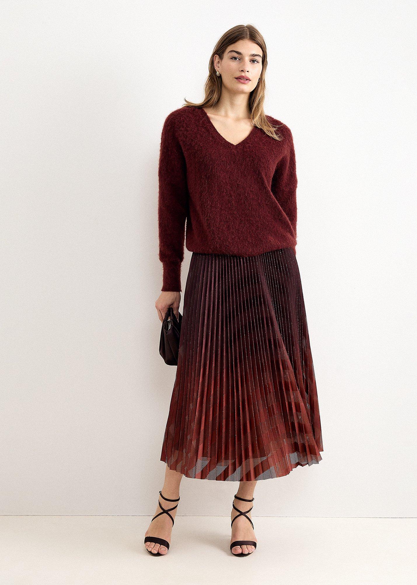 Gia Ombr&eacute; Pleated Midi Skirt