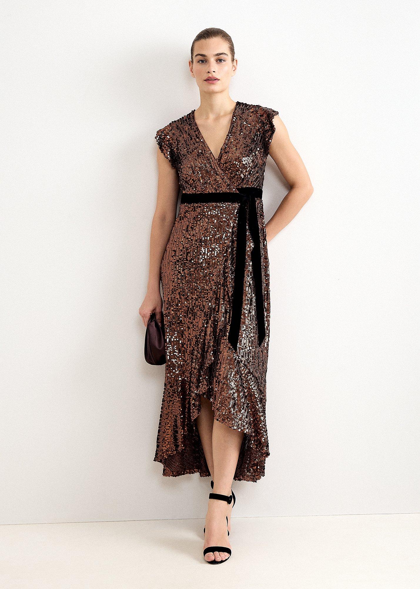 Enja Bronze Sequin Maxi Dress