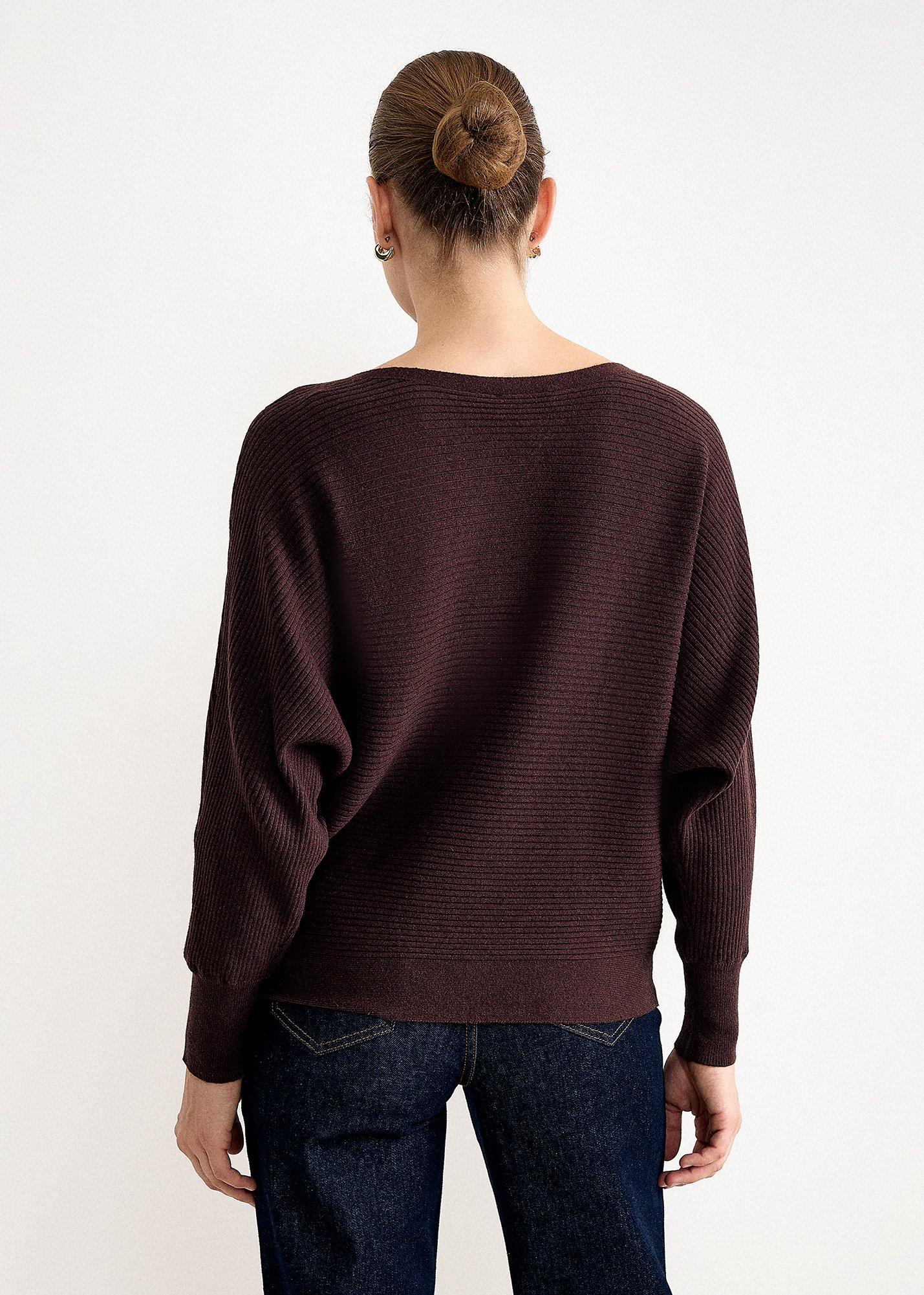 Tia Long Sleeve Ribbed Batwing Jumper