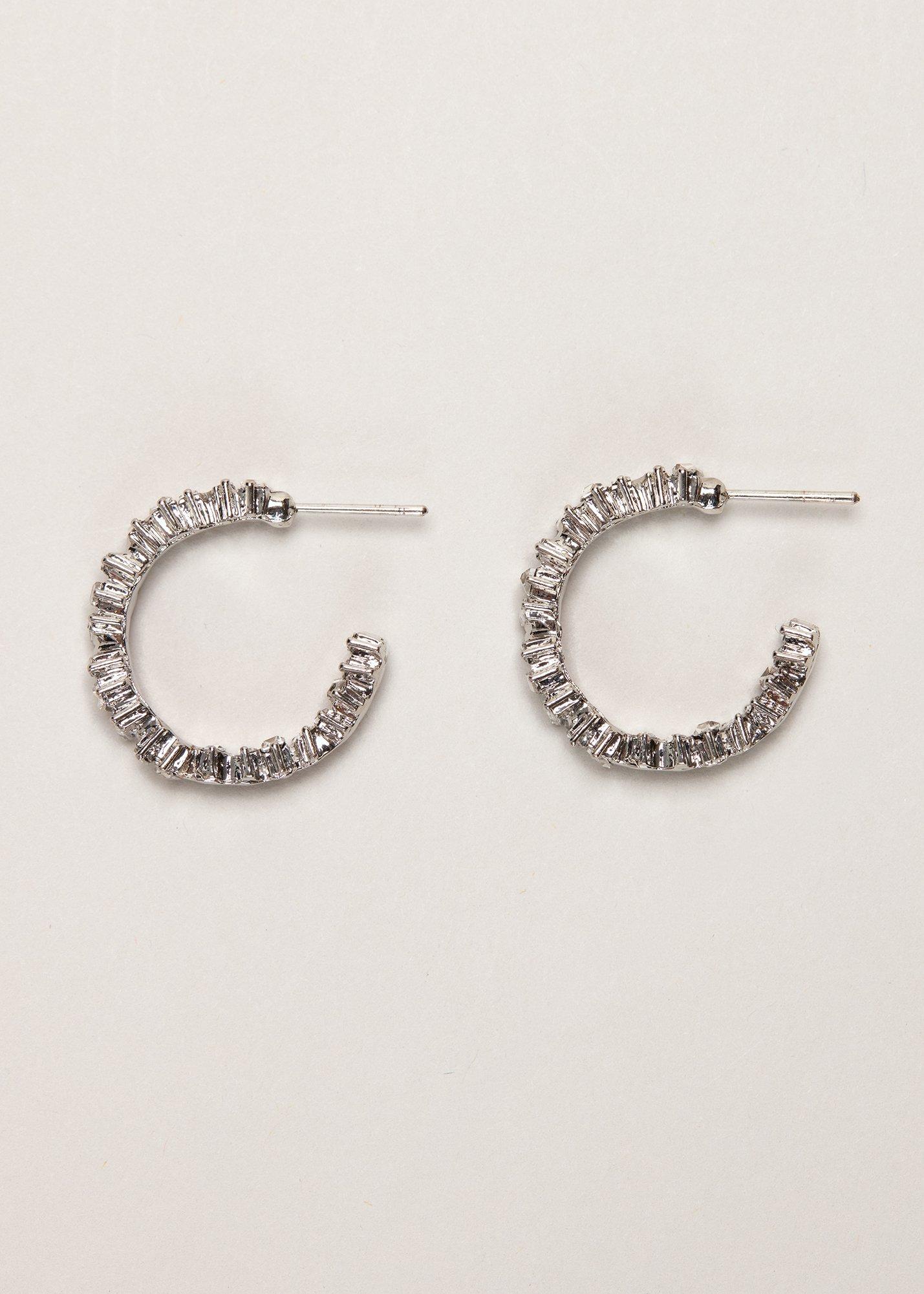 Diamonte Stone Hoop Earring