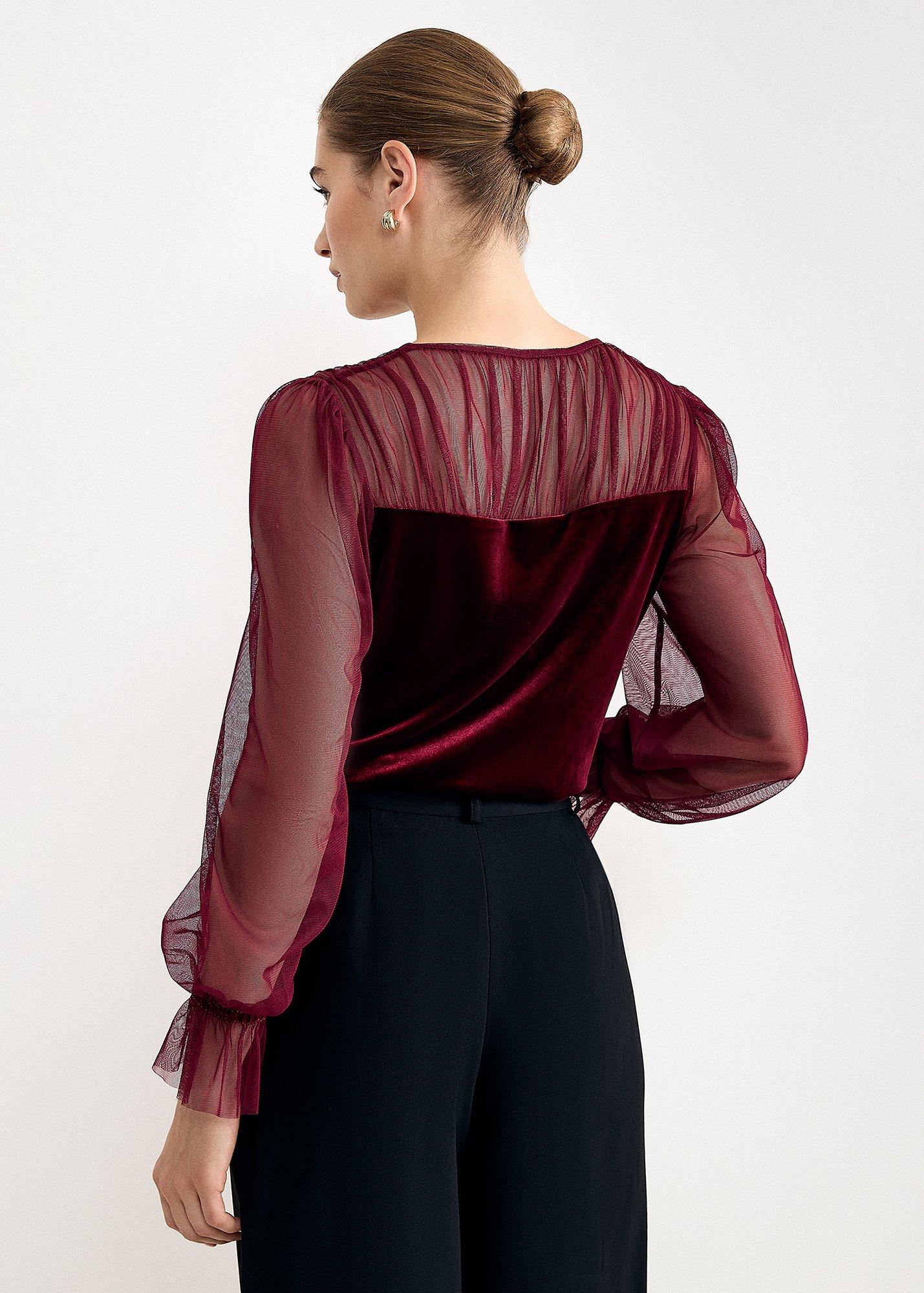 Cindy Velvet and Mesh Top