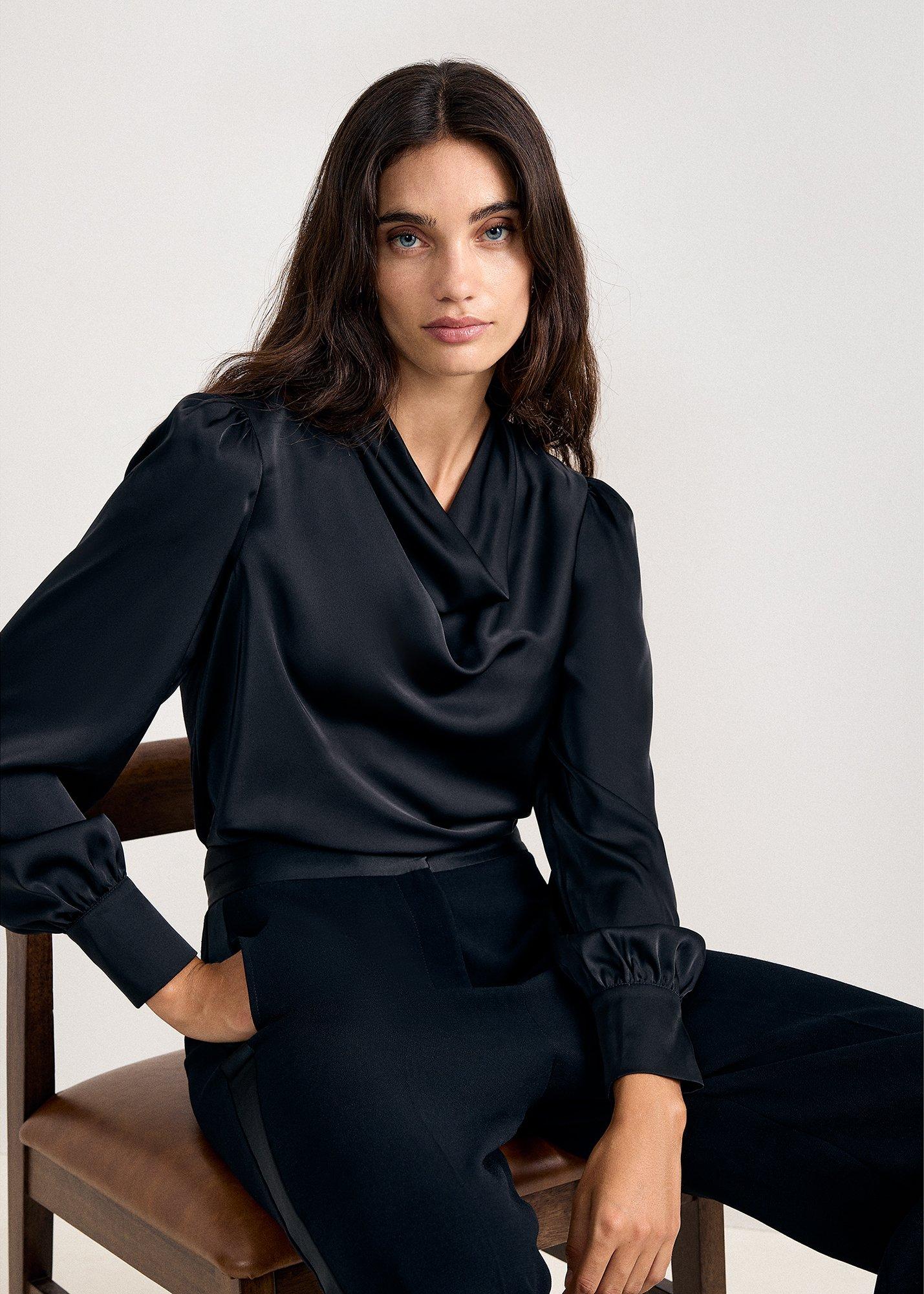 Naomi Cowl Neck Satin Front Top