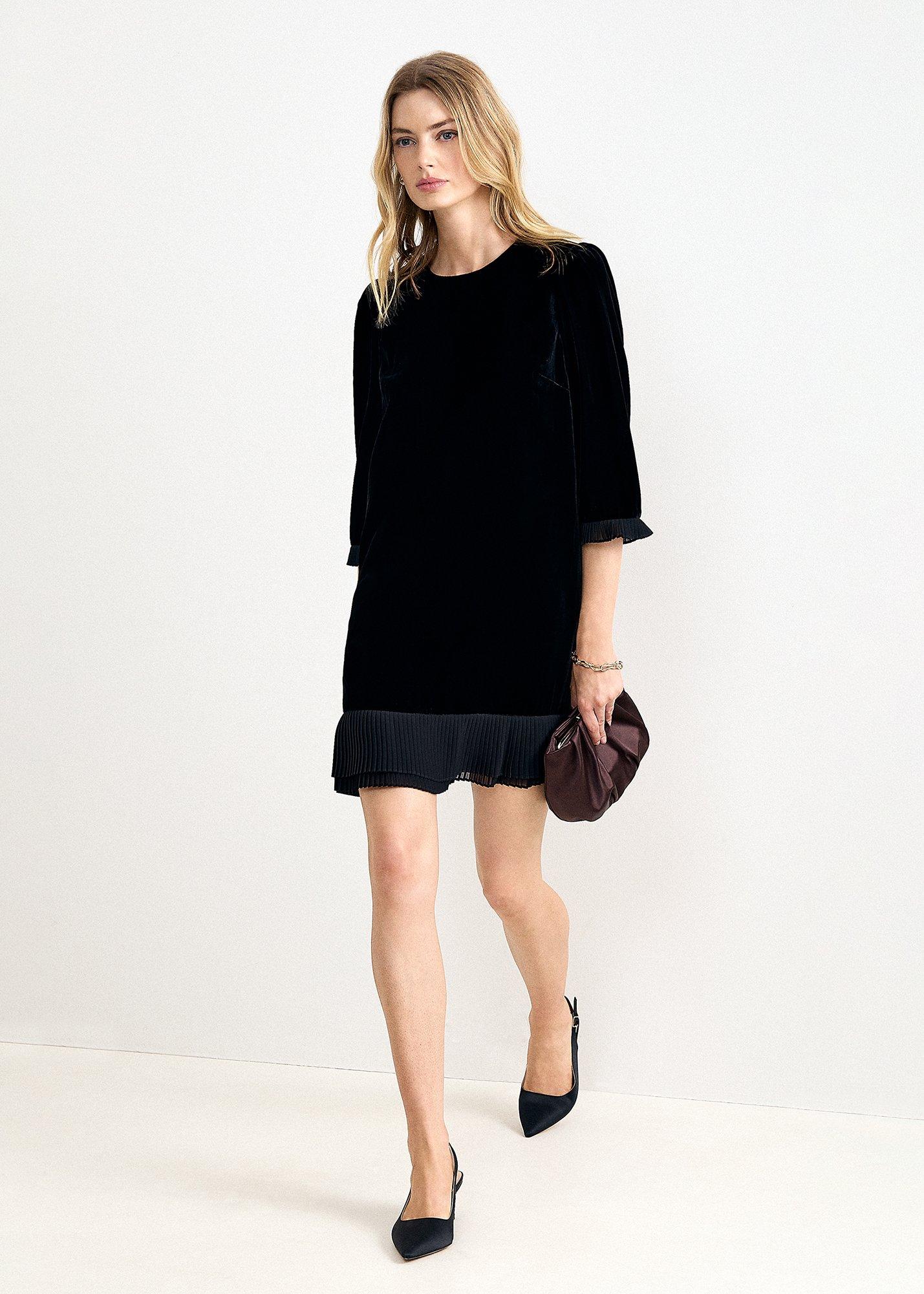 elysia-velvet-pleat-swing-mini-dress