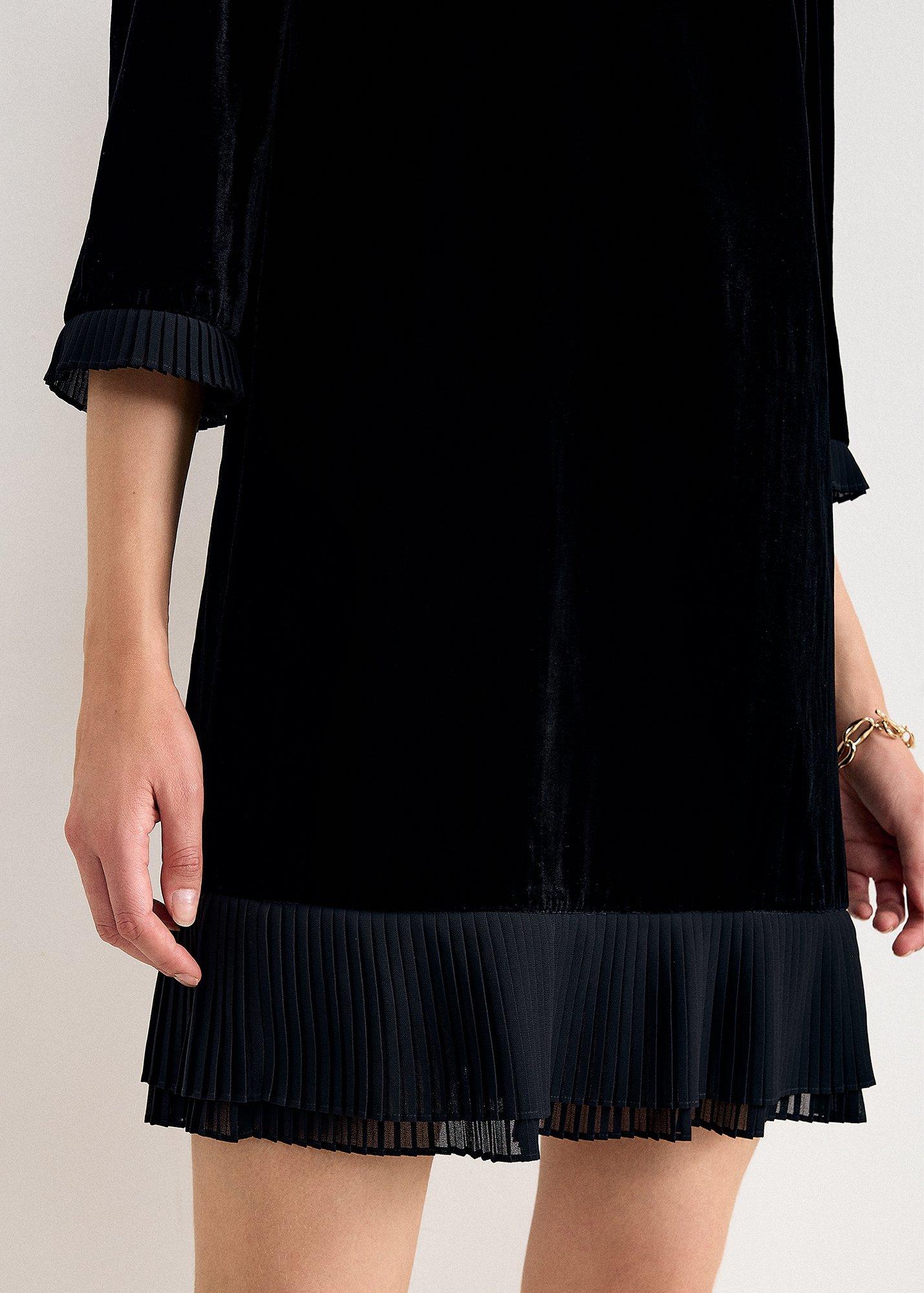 elysia-velvet-pleat-swing-mini-dress