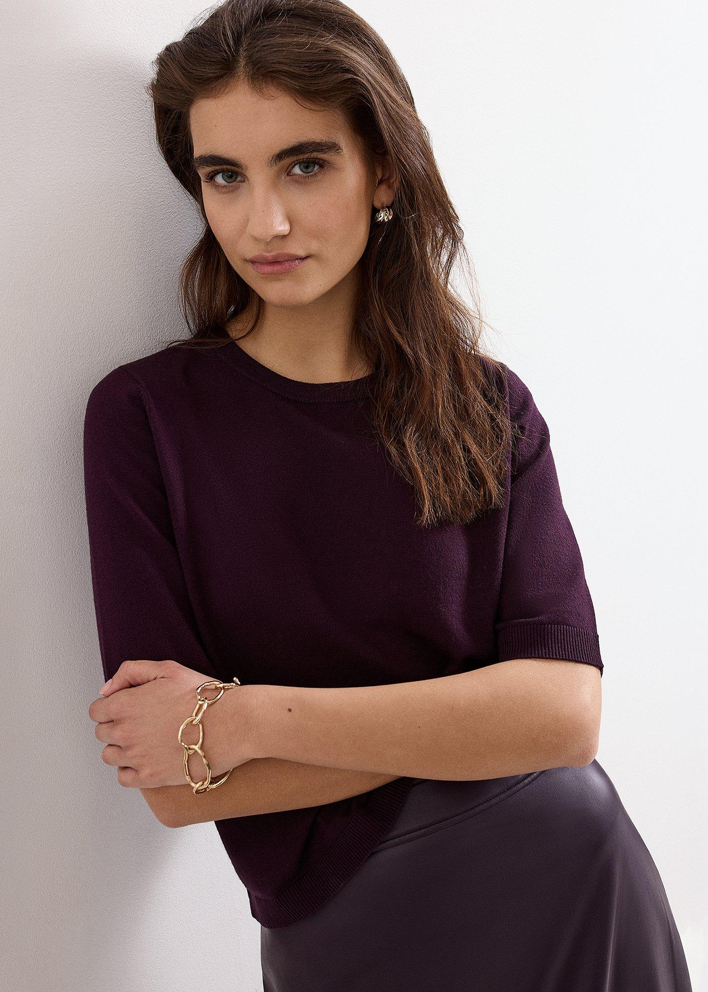Tula Purple Seam Detail Knitted T Shirt