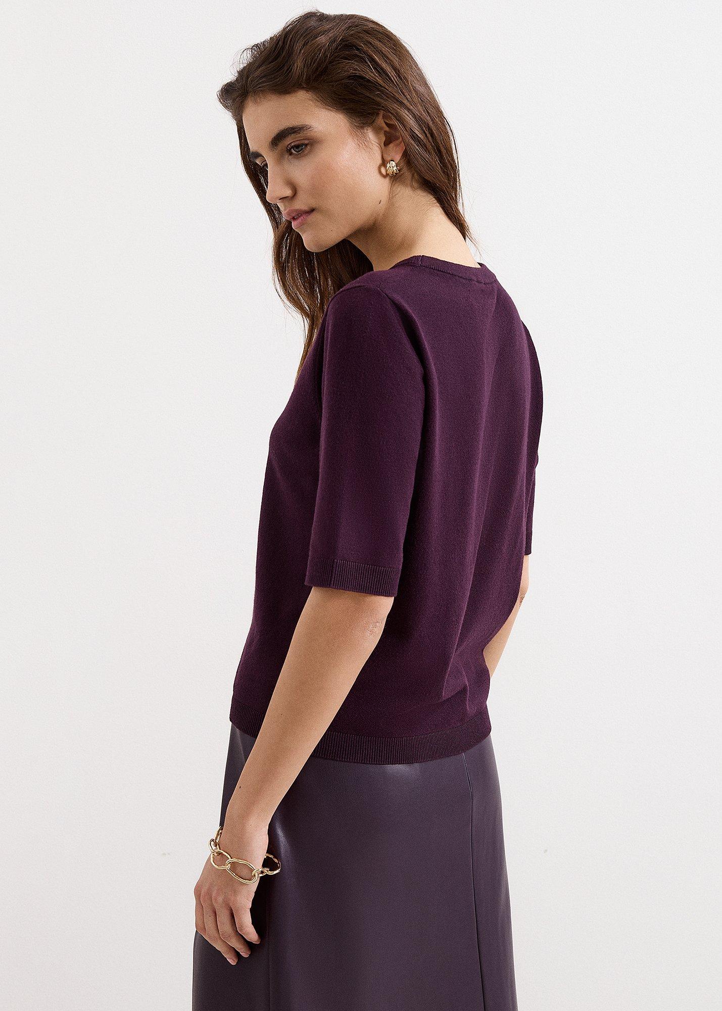 Tula Purple Seam Detail Knitted T Shirt