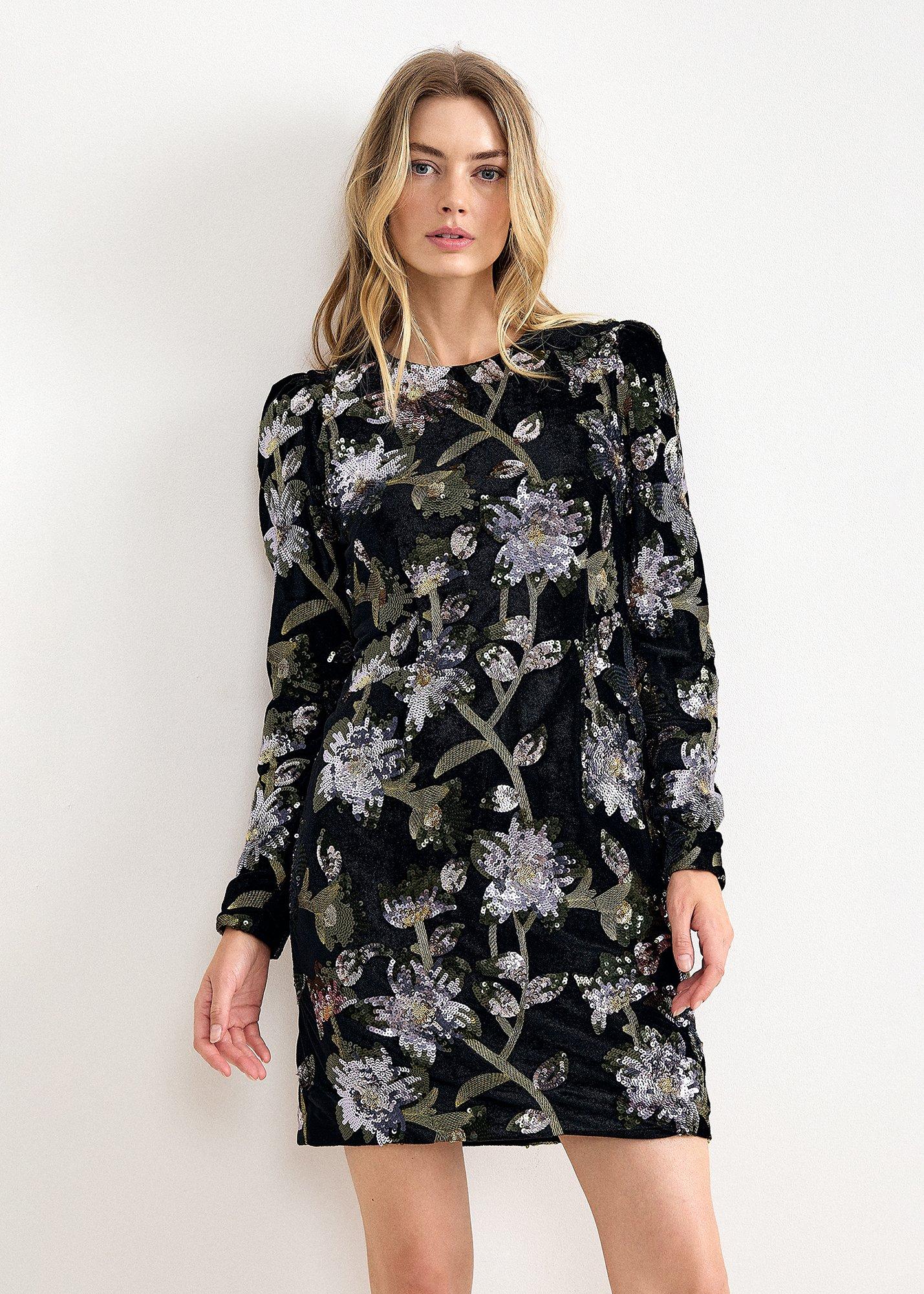 Destiny Sequin Floral Mini Dress
