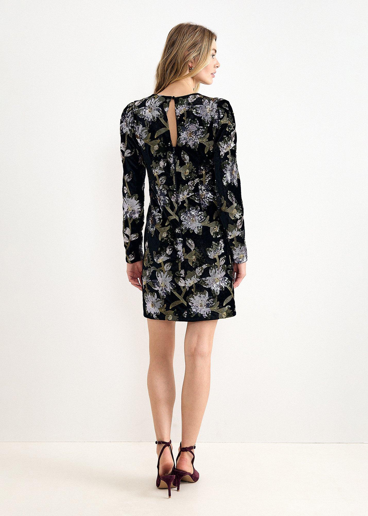 Destiny Sequin Floral Mini Dress