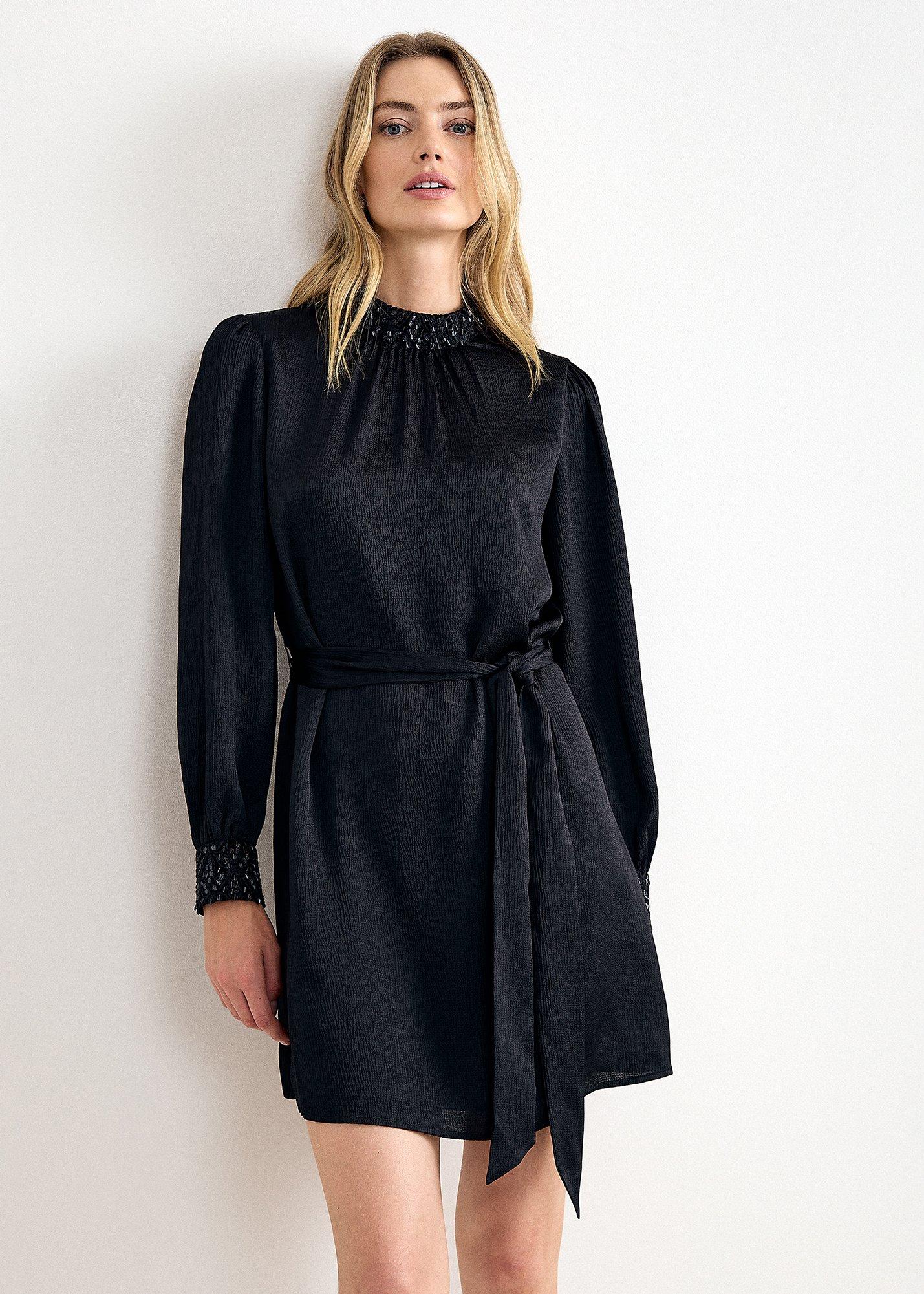 Annelise Sequin Collar Mini Dress