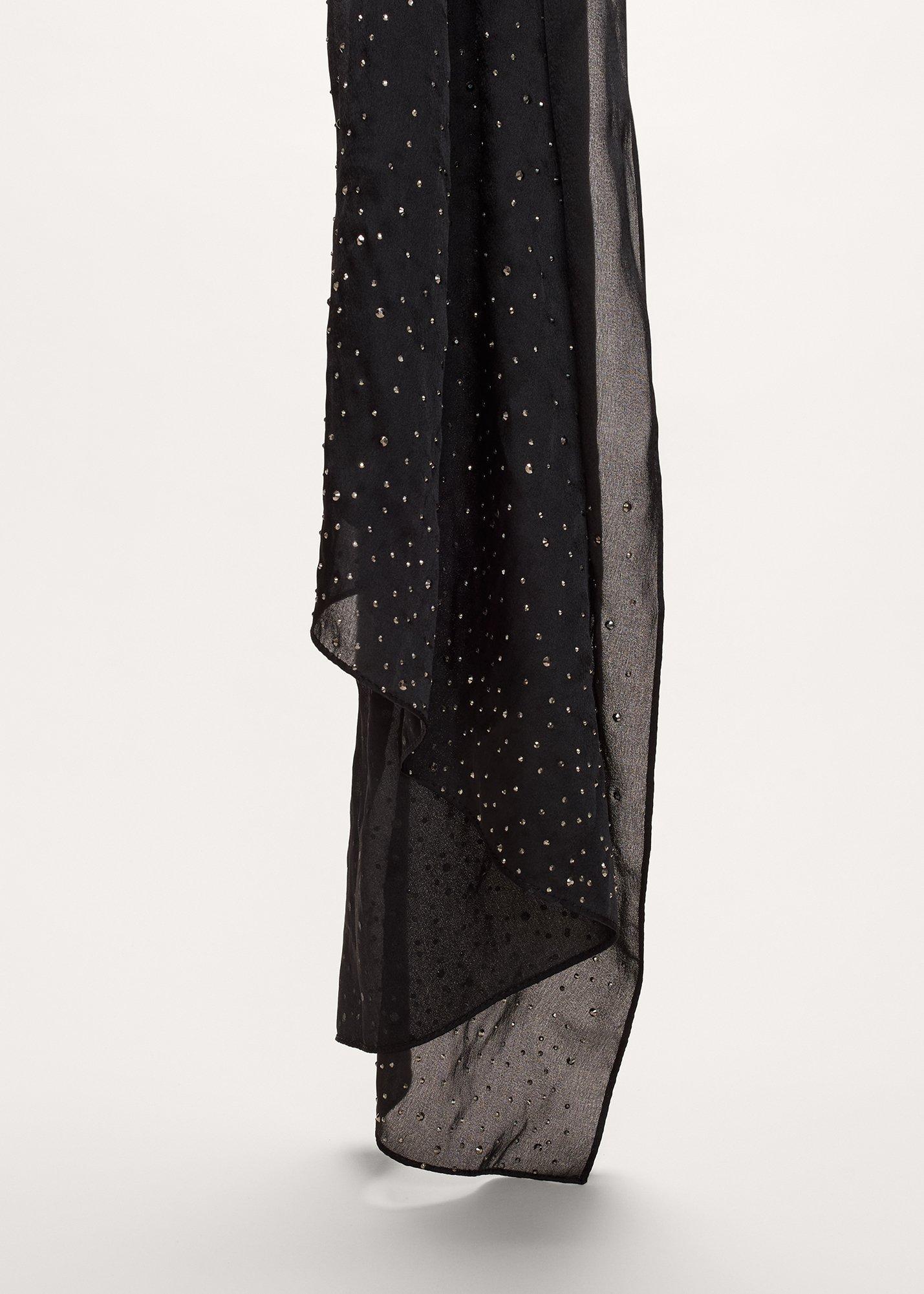 Hotfix Embellished Satin Scarf