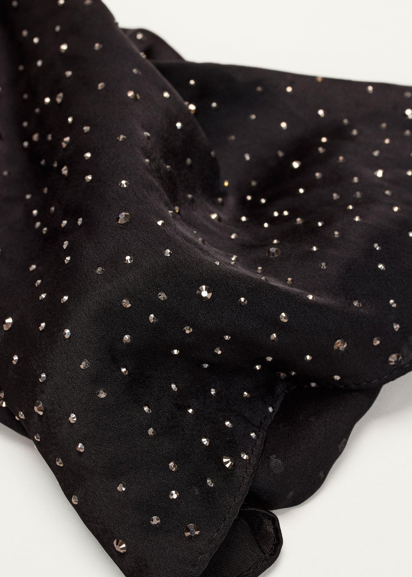 Hotfix Embellished Satin Scarf