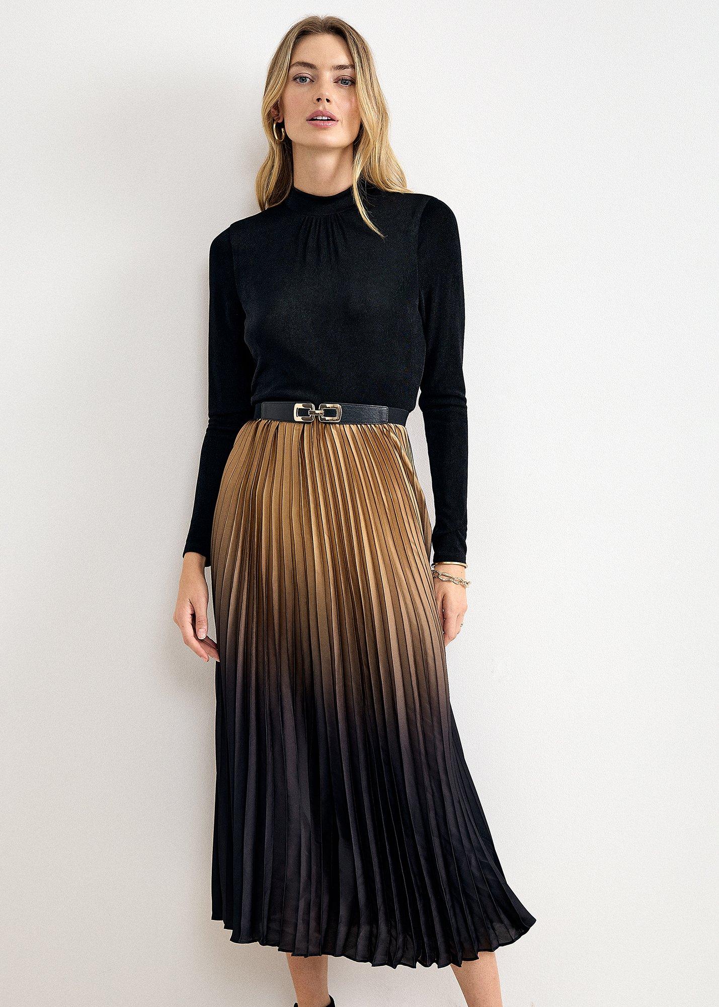 Petite Meloni Ombr&eacute; Pleated Shift Dress