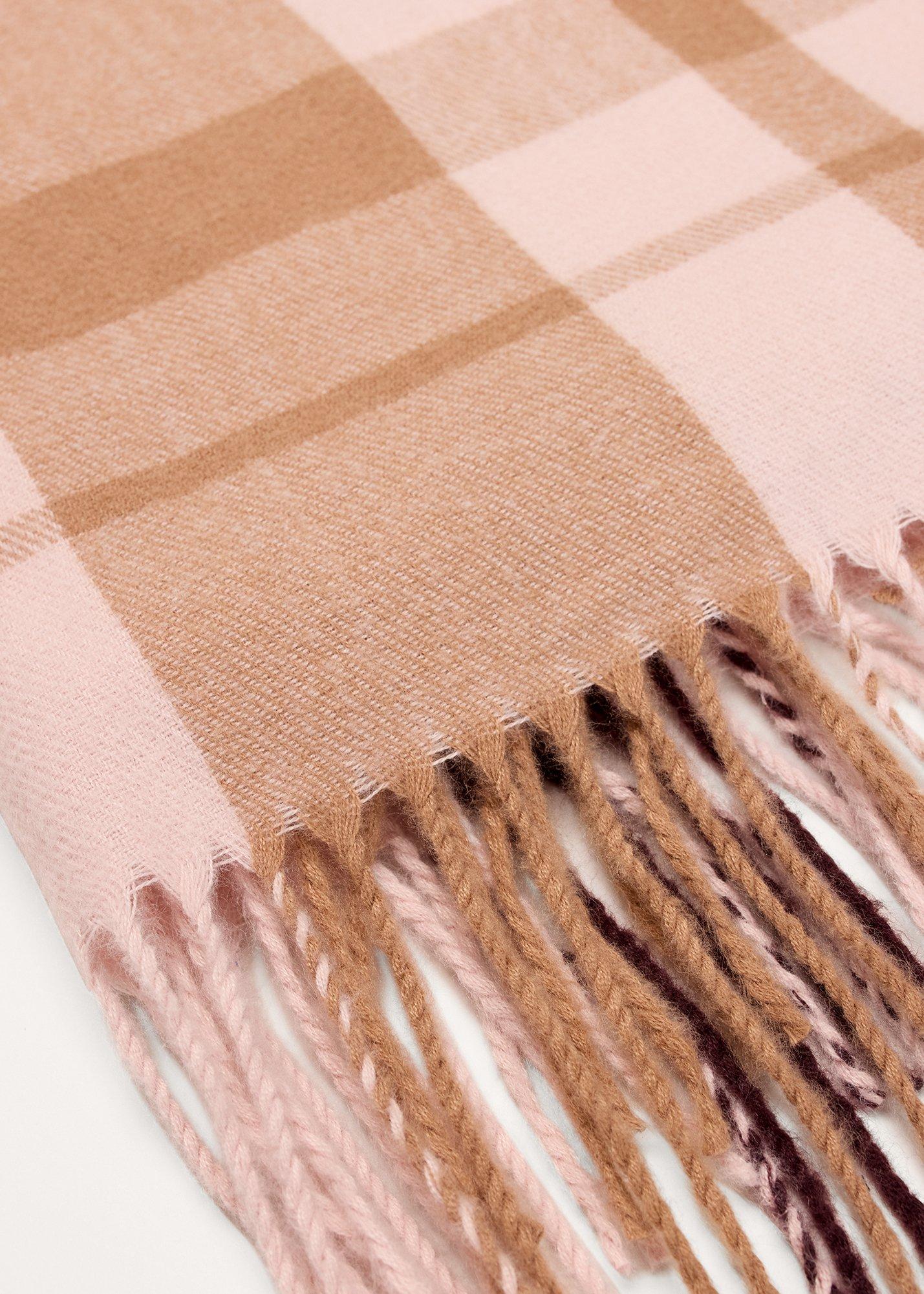 pink-check-print-winter-scarf