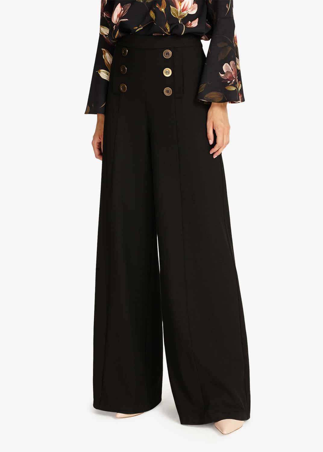 Beatrix Button Wide Leg Trousers