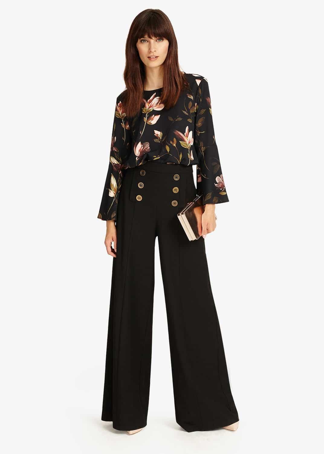 Beatrix Button Wide Leg Trousers