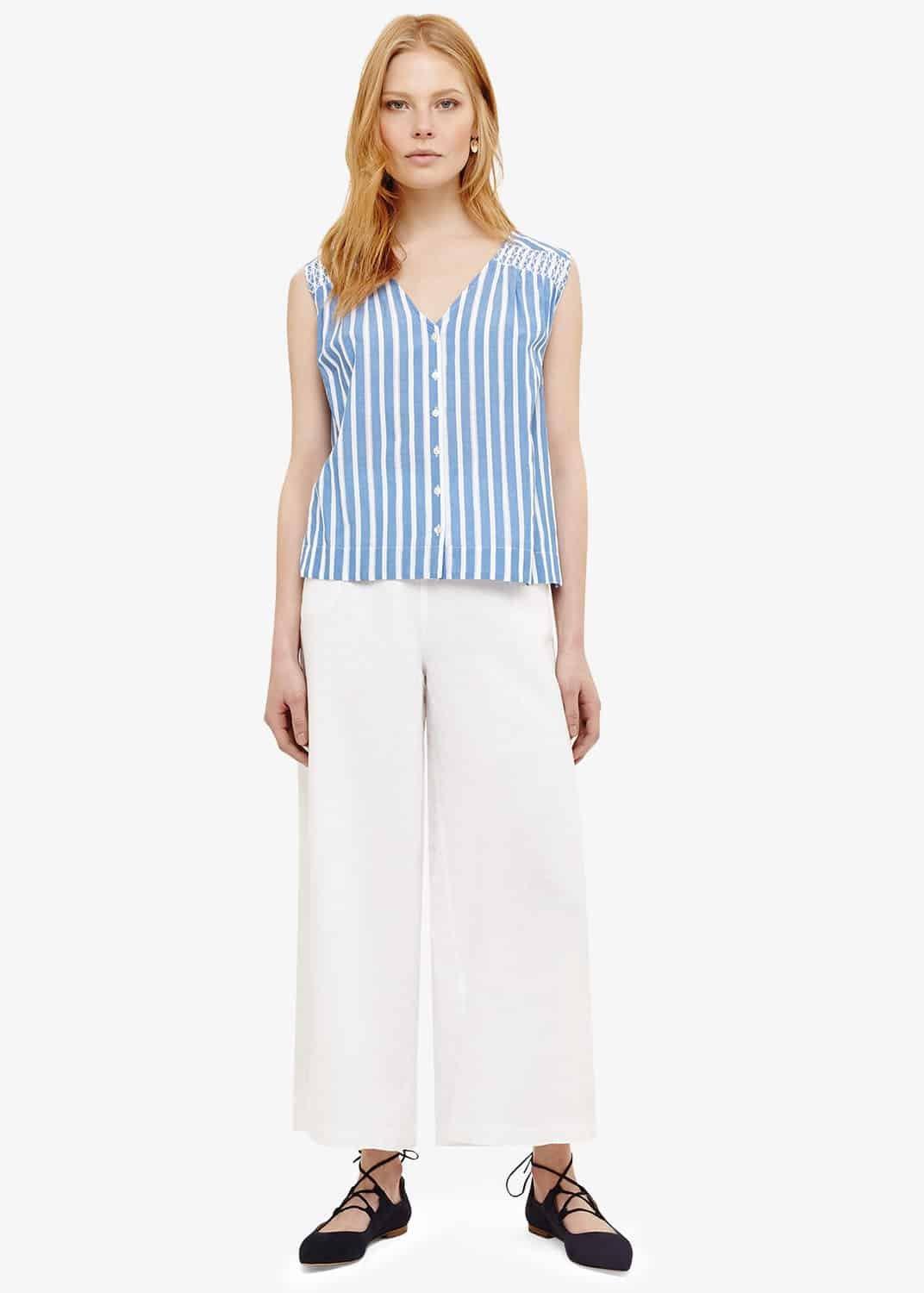 Luna Linen Wide Leg Crop Trousers