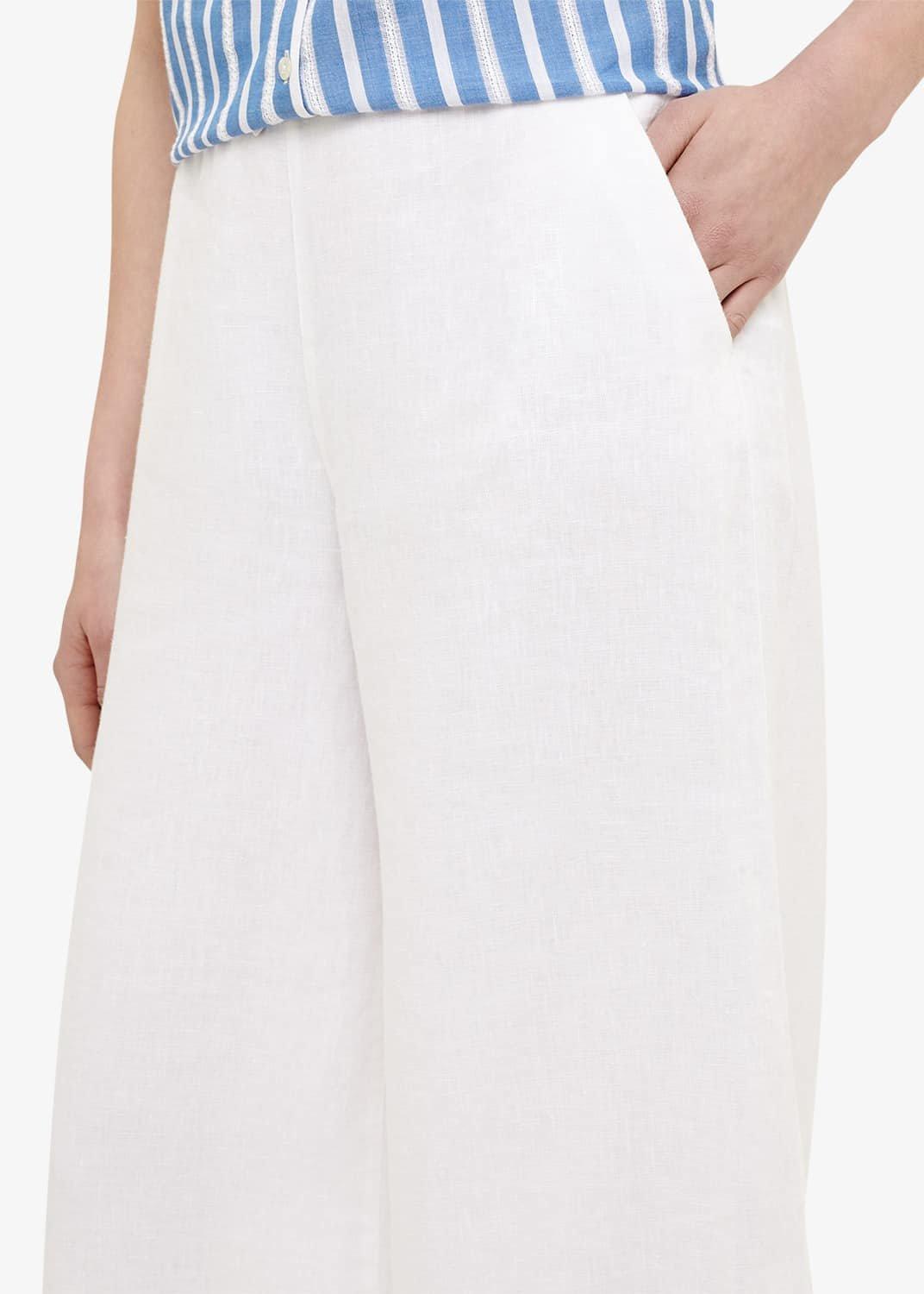Luna Linen Wide Leg Crop Trousers