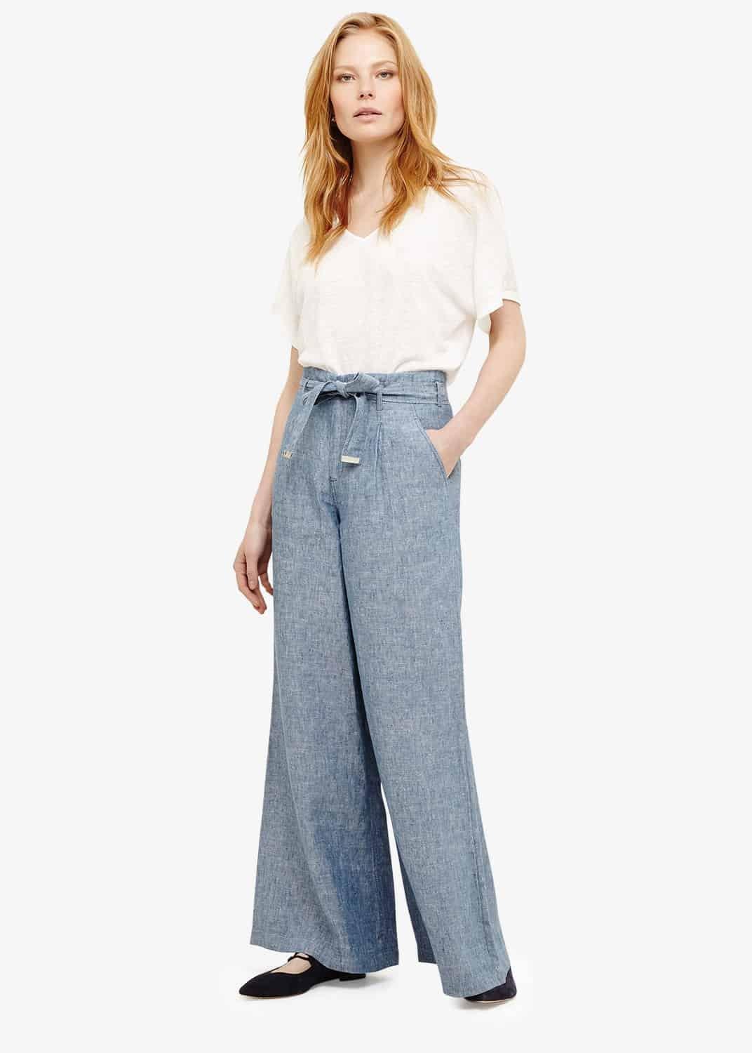 Irina Linen Wide Leg Trousers