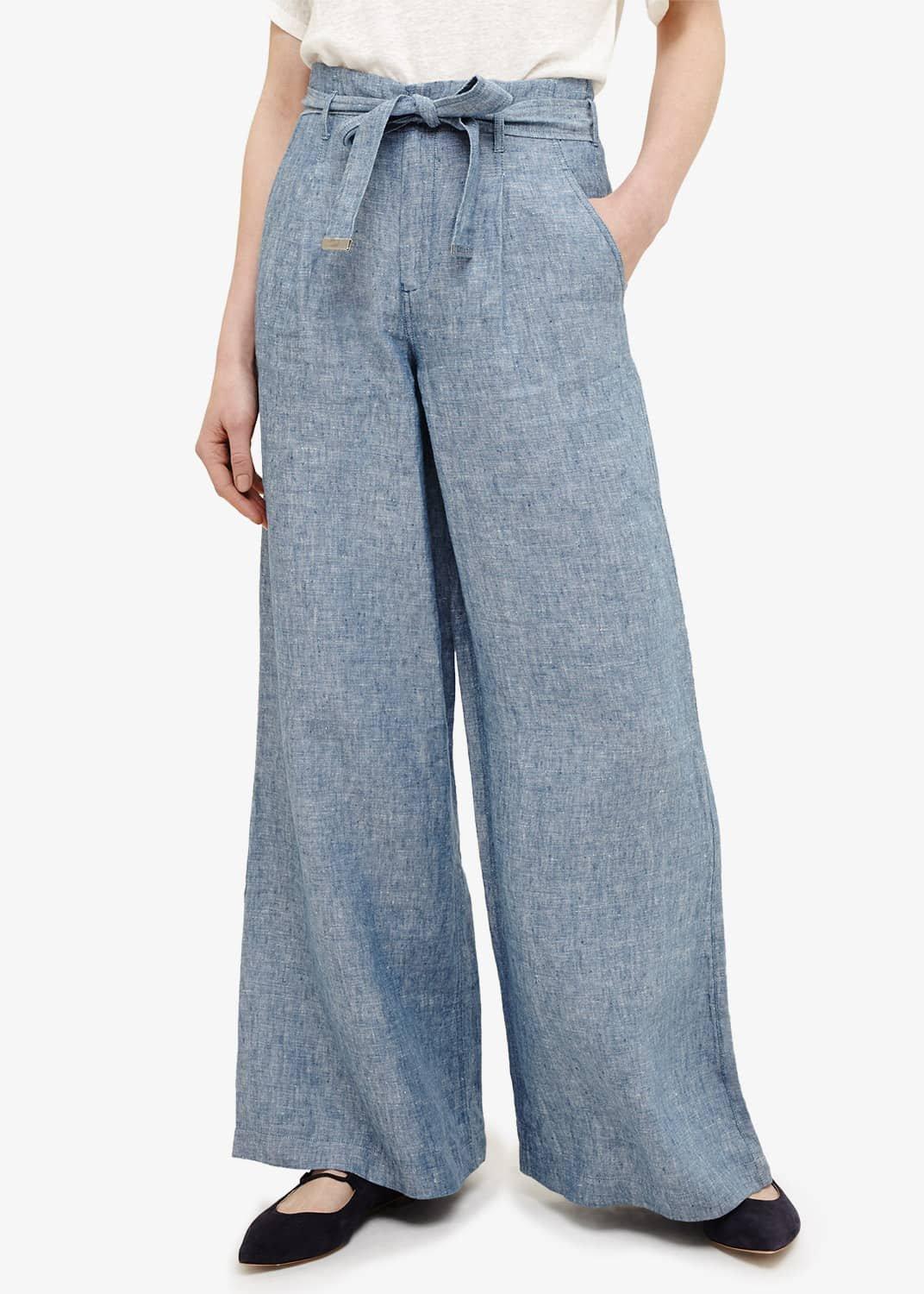 Irina Linen Wide Leg Trousers