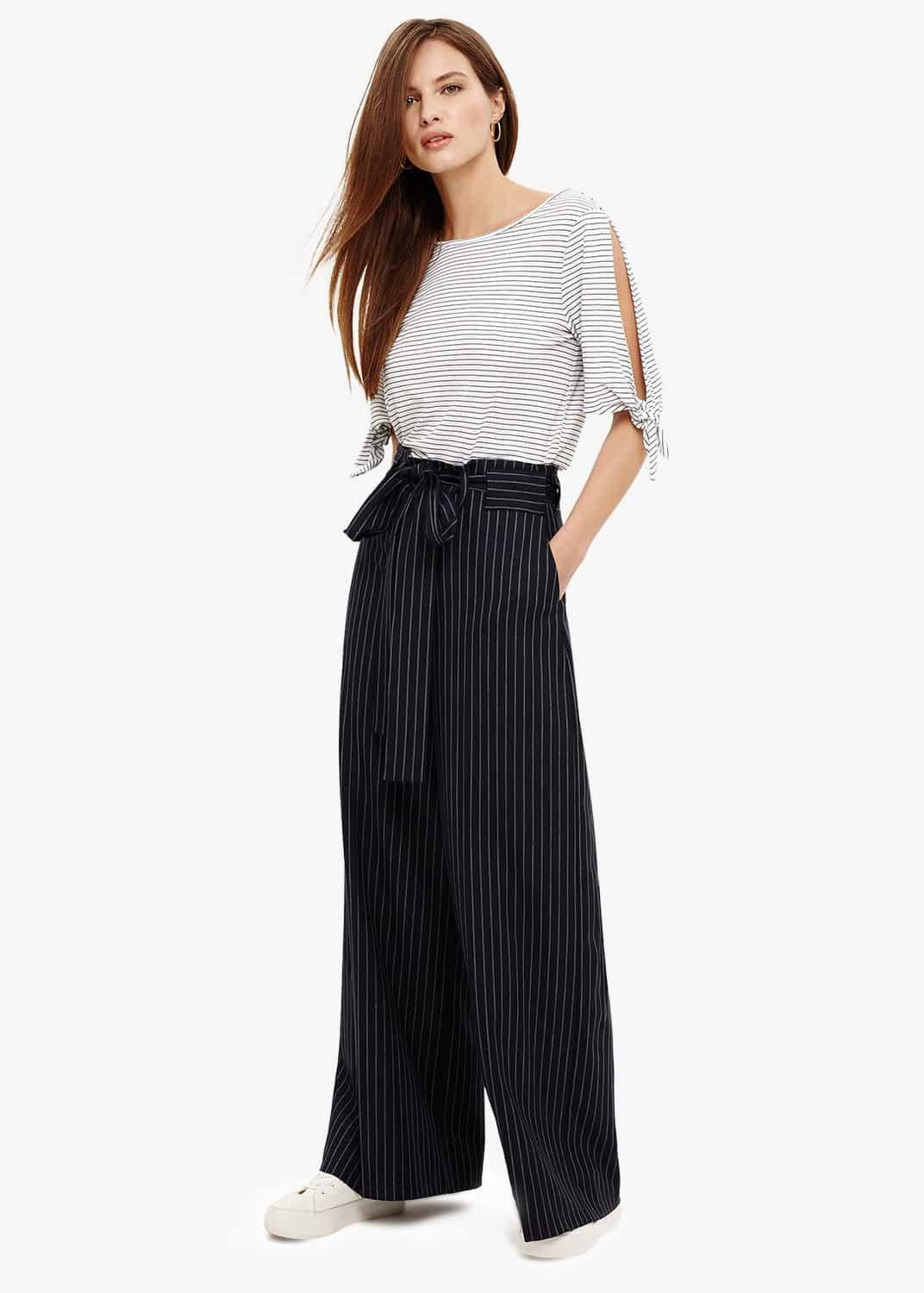 Lydia Stripe Wide Leg Trousers