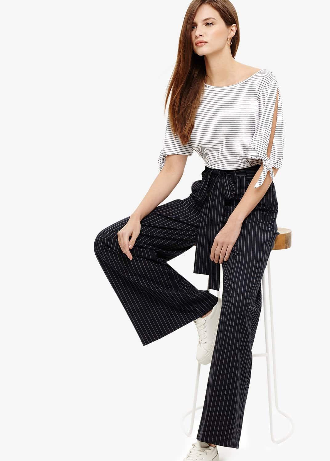 Lydia Stripe Wide Leg Trousers