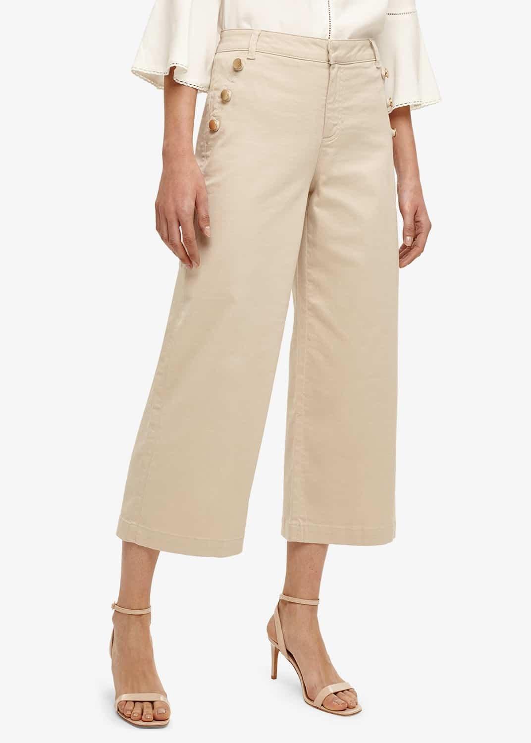 Madi Button Soft Crop Trousers
