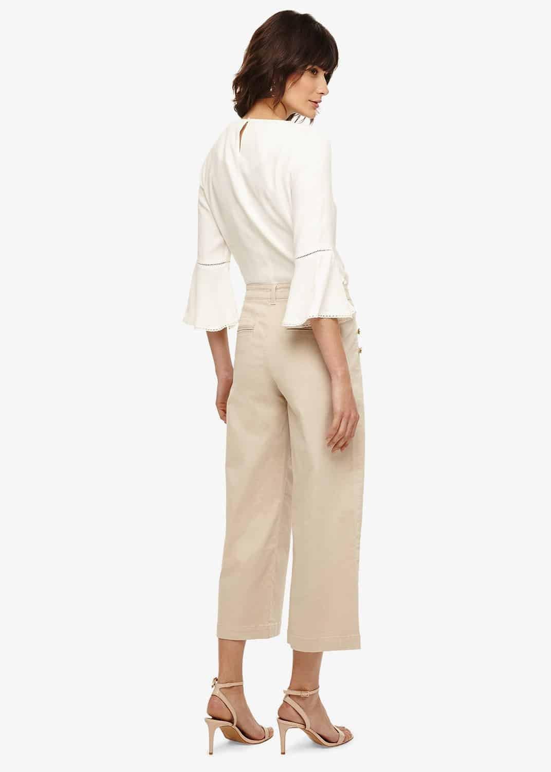 Madi Button Soft Crop Trousers