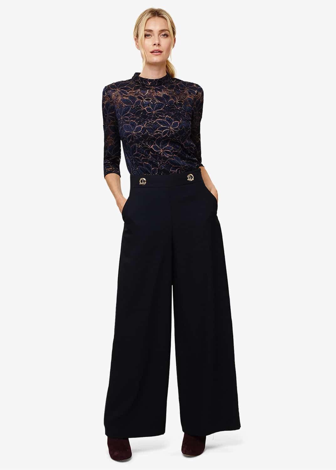 Robbie Eyelet Wide Trousers