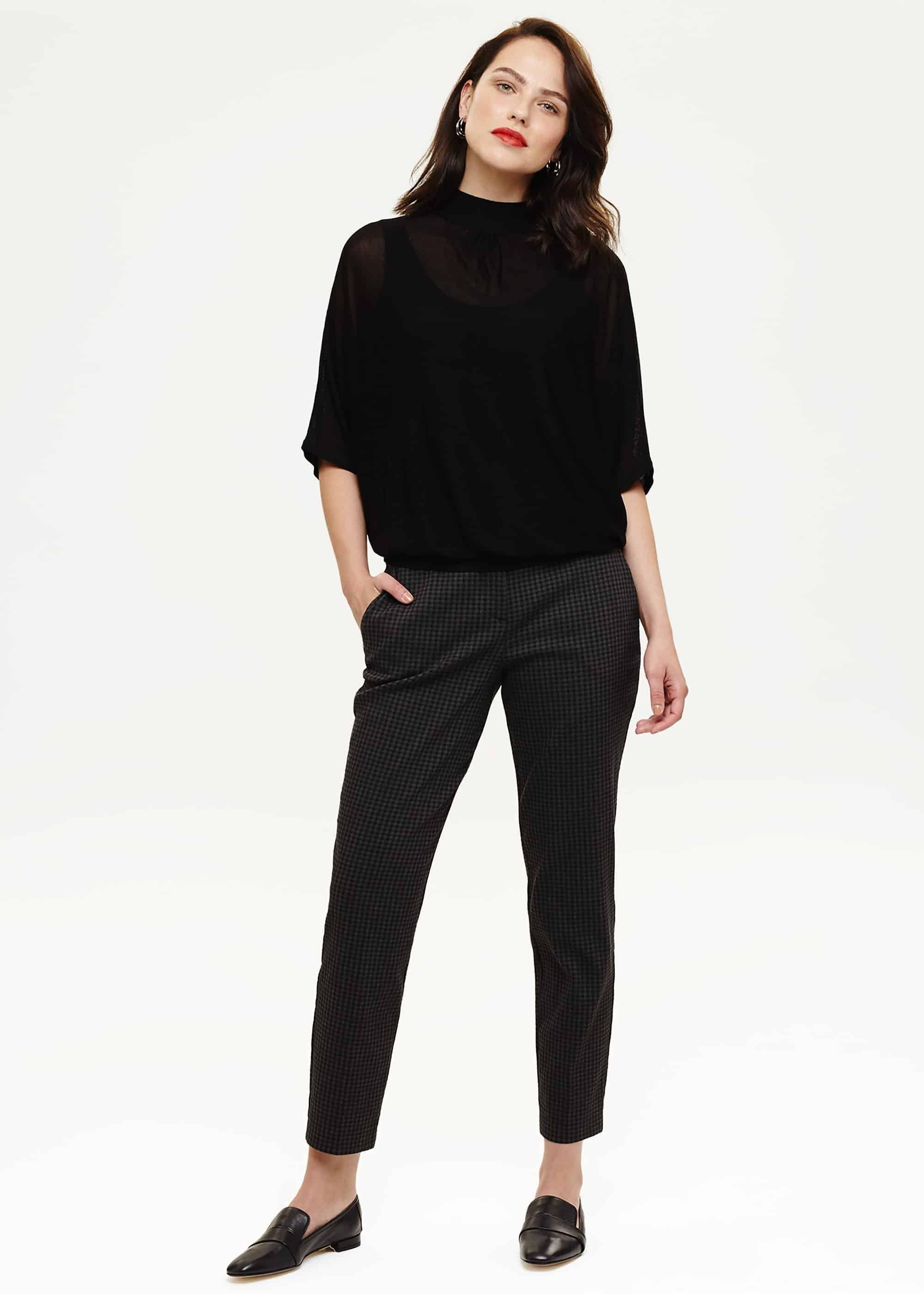 Carolyn Gingham Jacquard Trousers