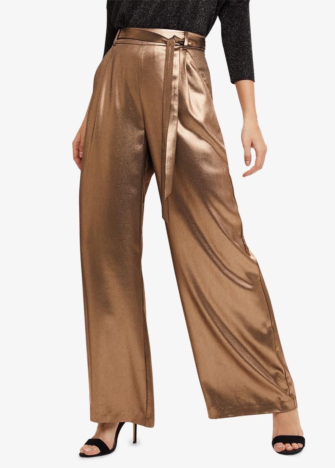 Keira Gold Wide Leg Trousers
