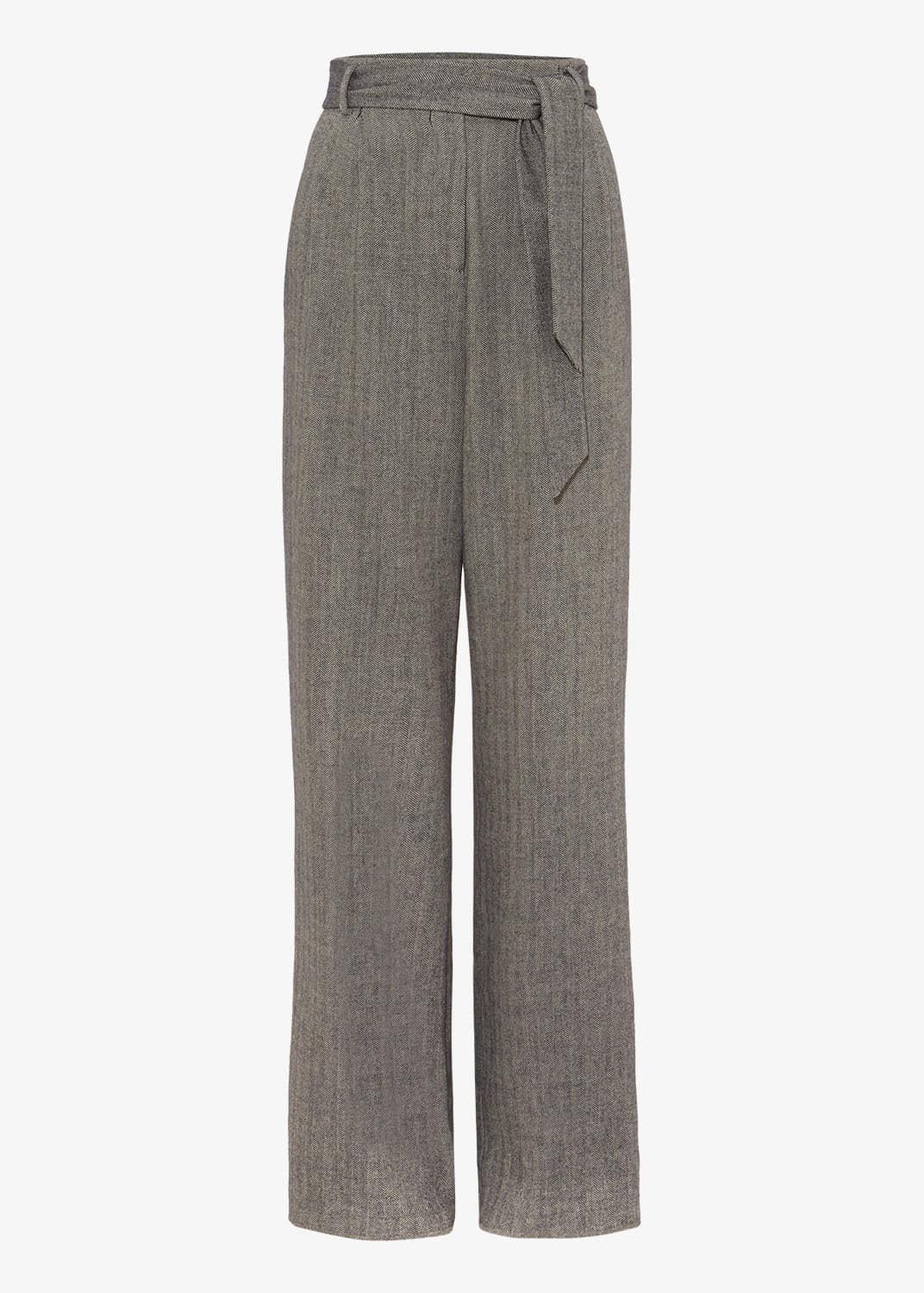 Edwina Herringbone Wide Leg Trousers
