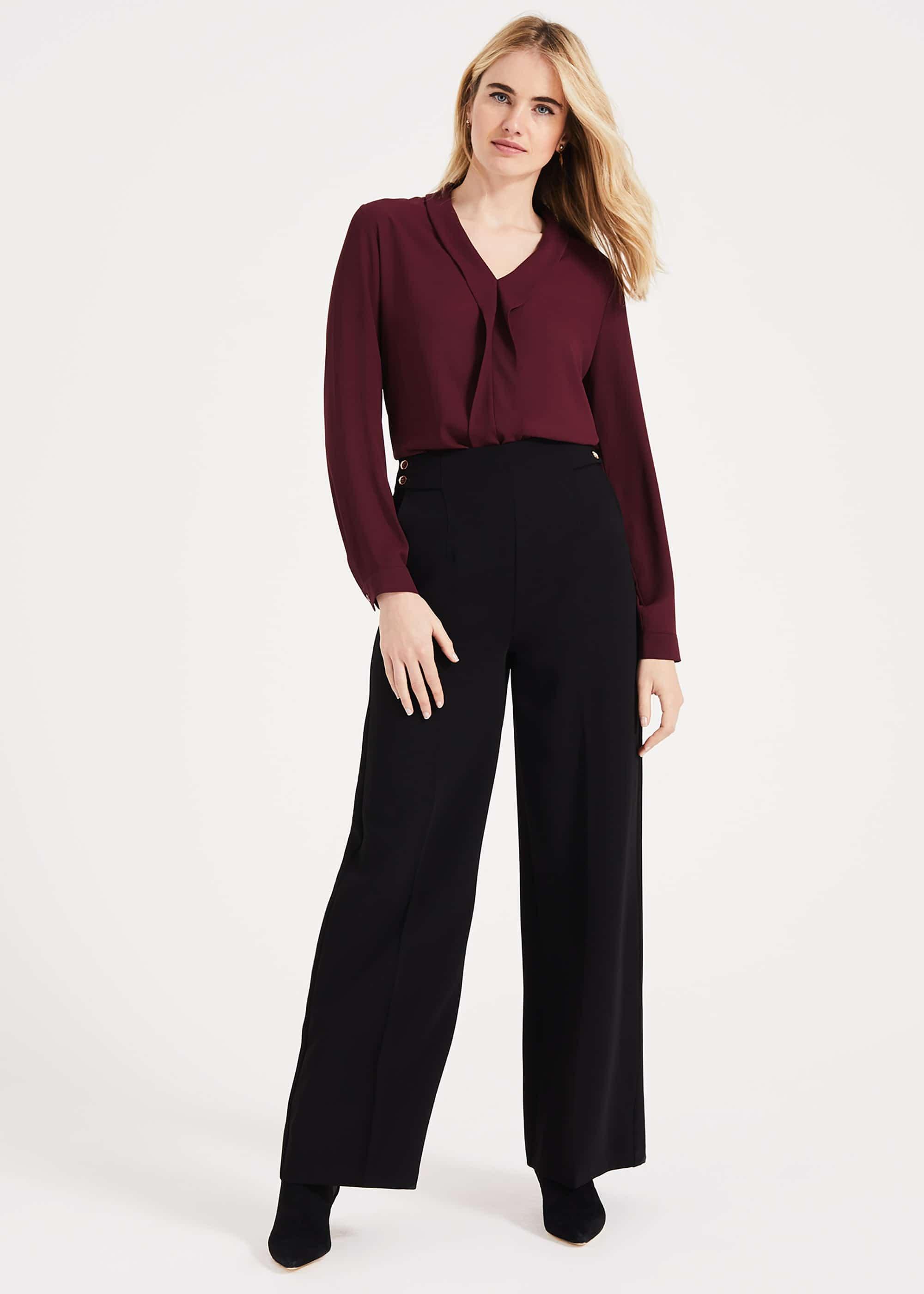 Diane Button Wide Leg Trousers