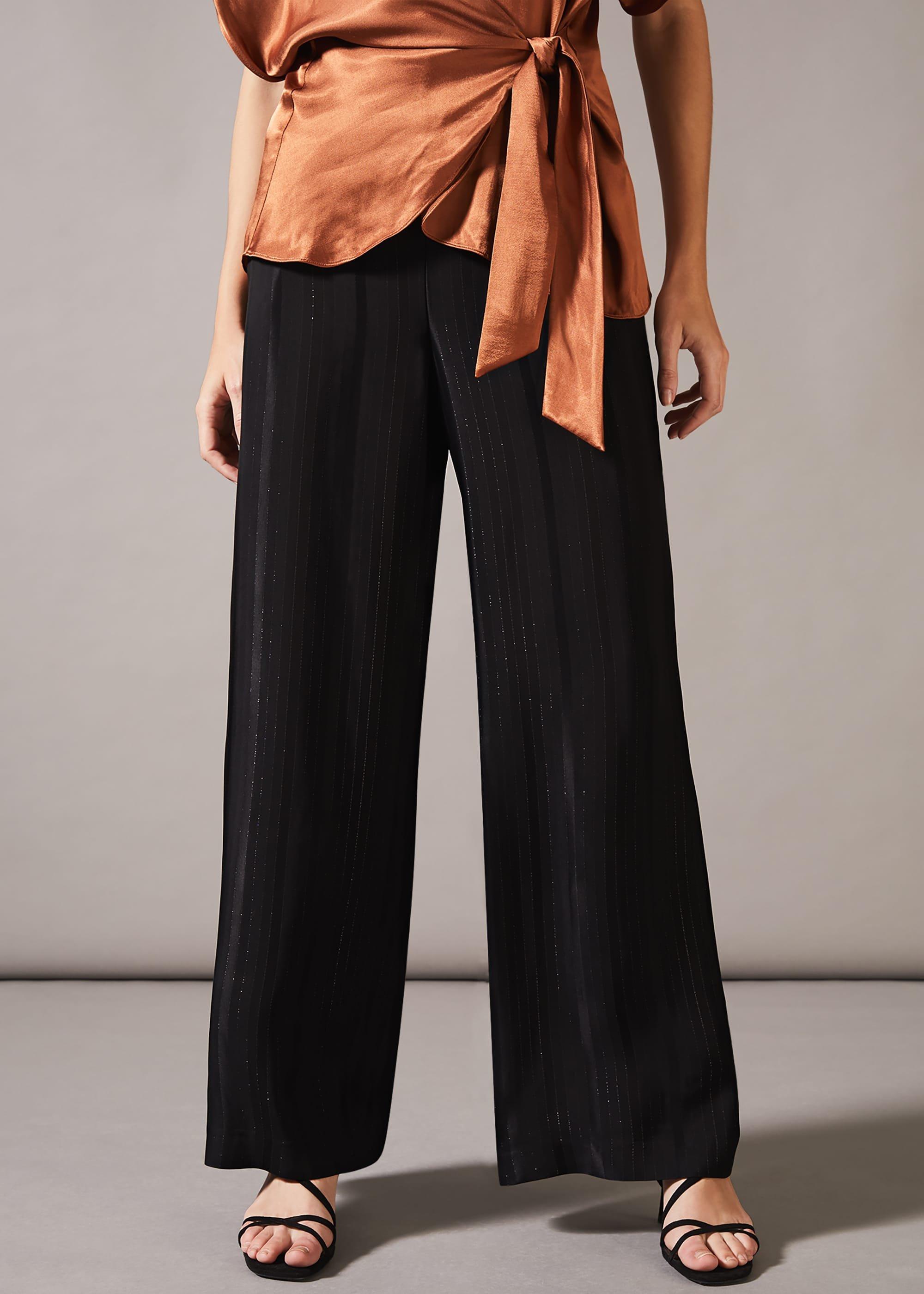 Clea Pinstripe Wide Leg Trouser