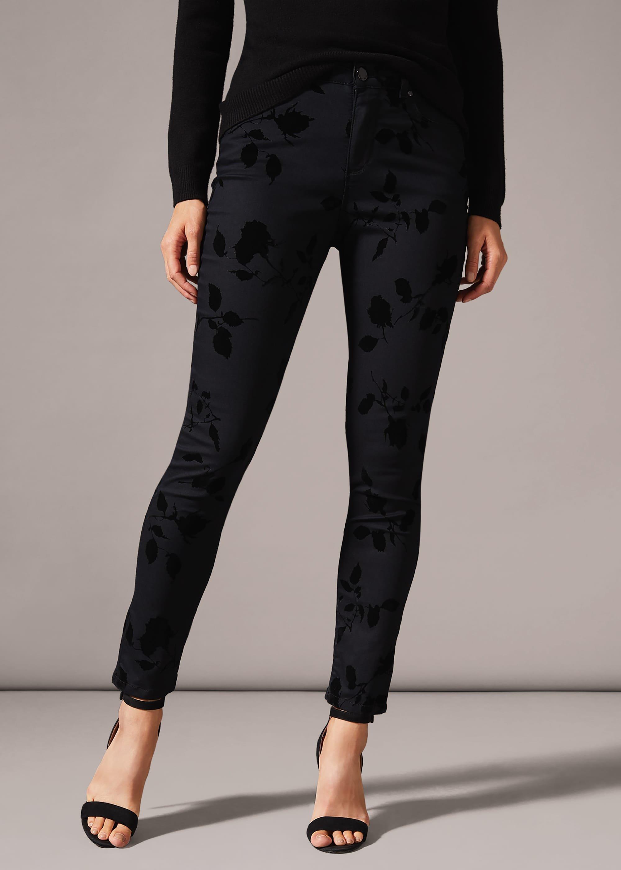 Aida Rose Flocked Jean