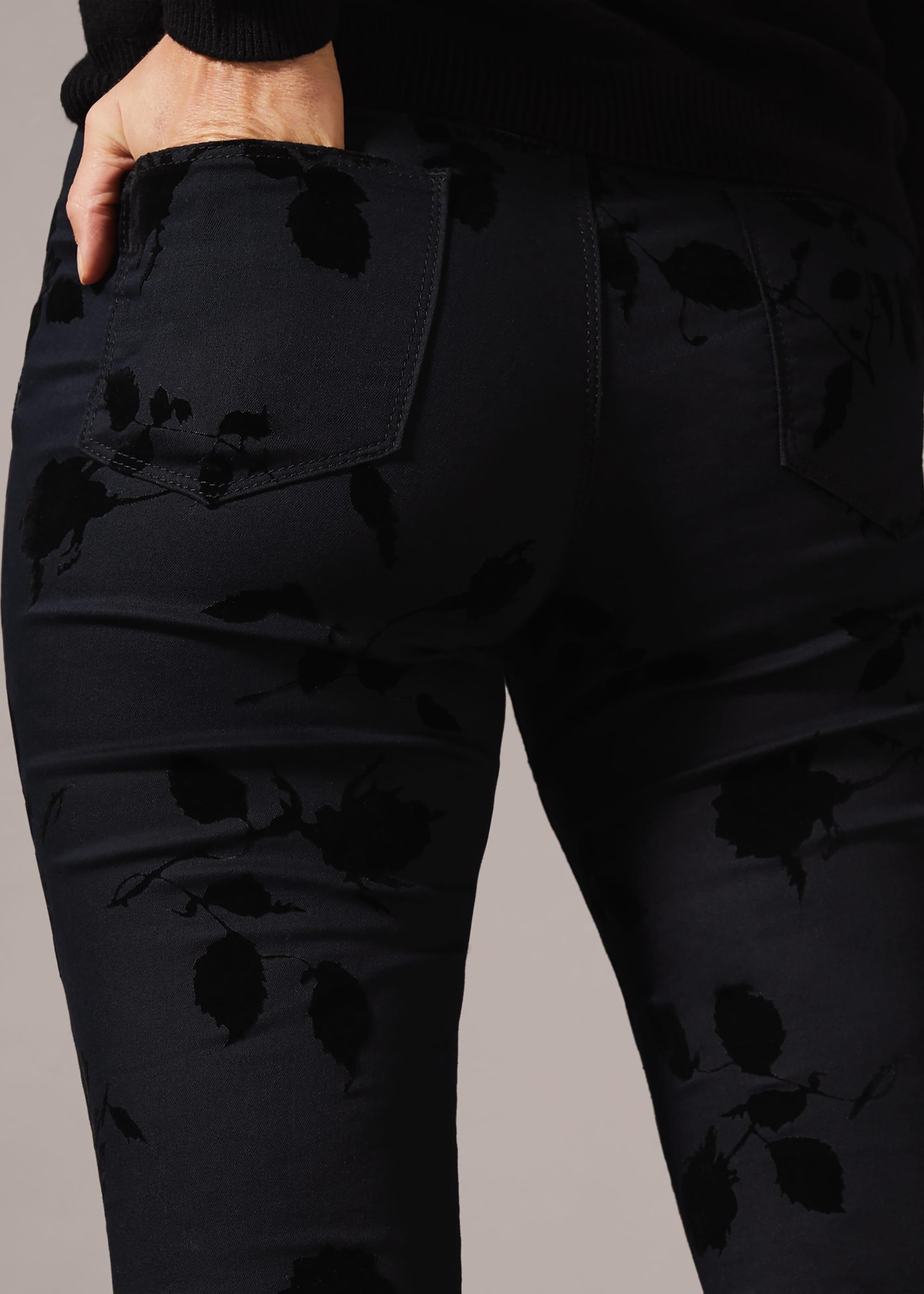Aida Rose Flocked Jean