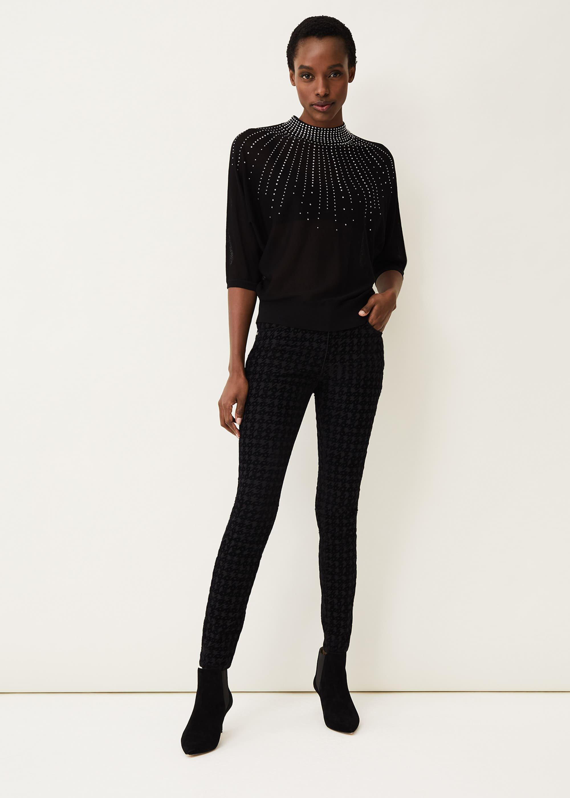 Sabine Dog Tooth Flock Jean