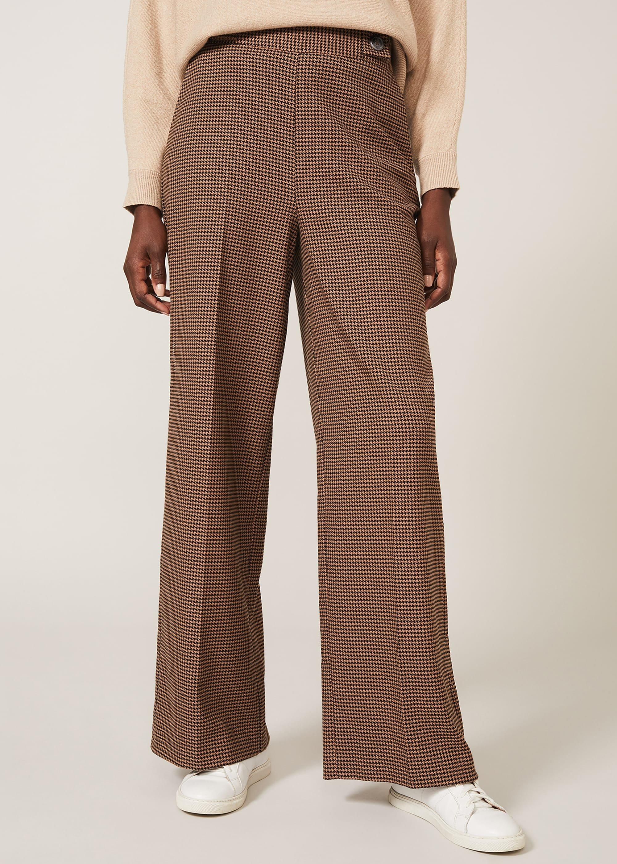 Vye Dogtooth Wide Leg Trouser