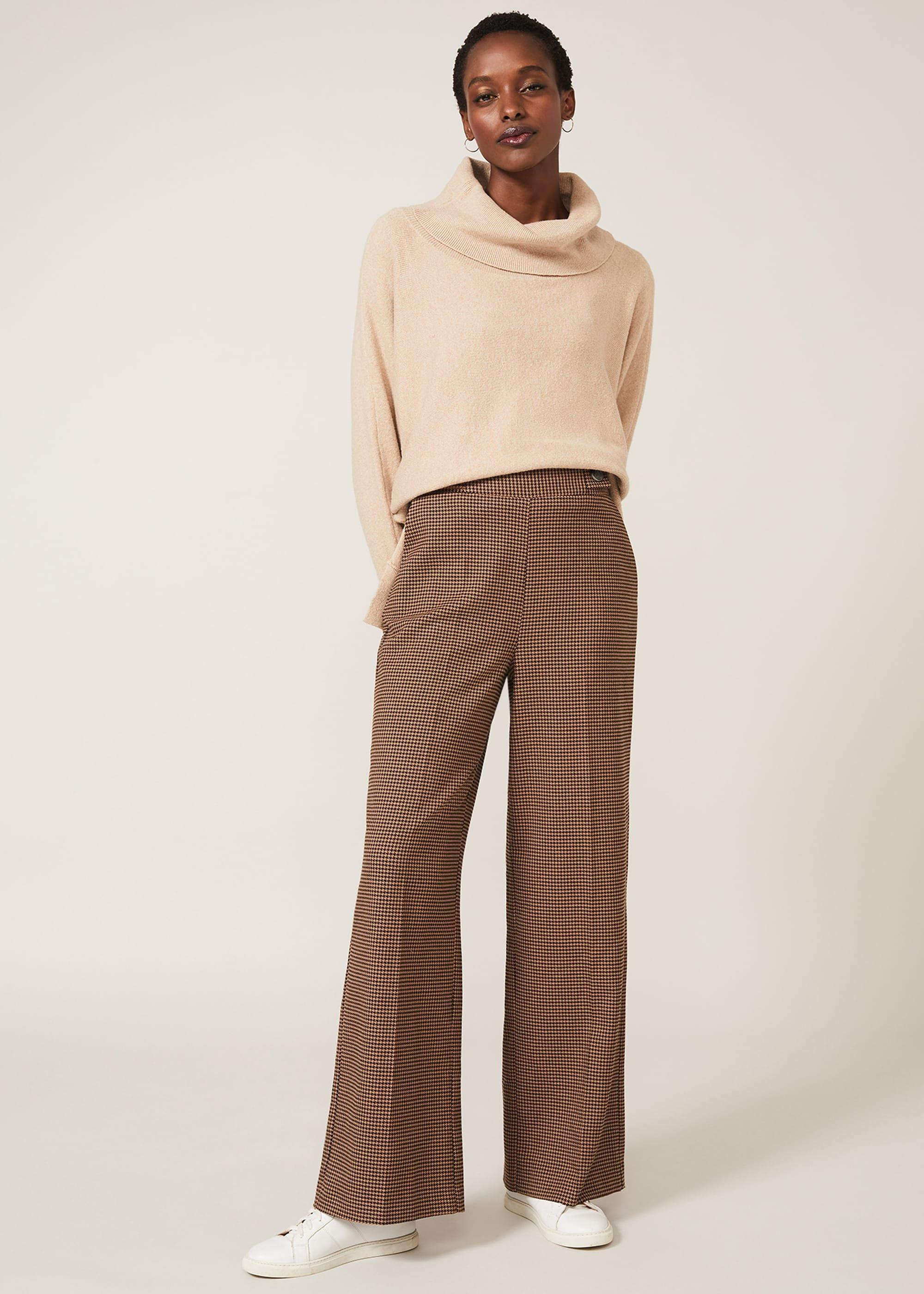 Vye Dogtooth Wide Leg Trouser