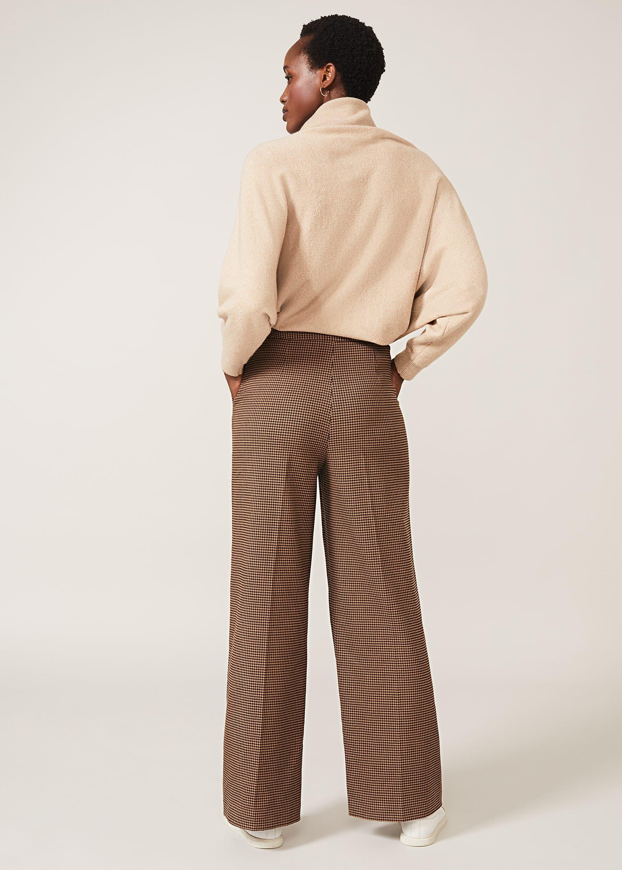 Vye Dogtooth Wide Leg Trouser
