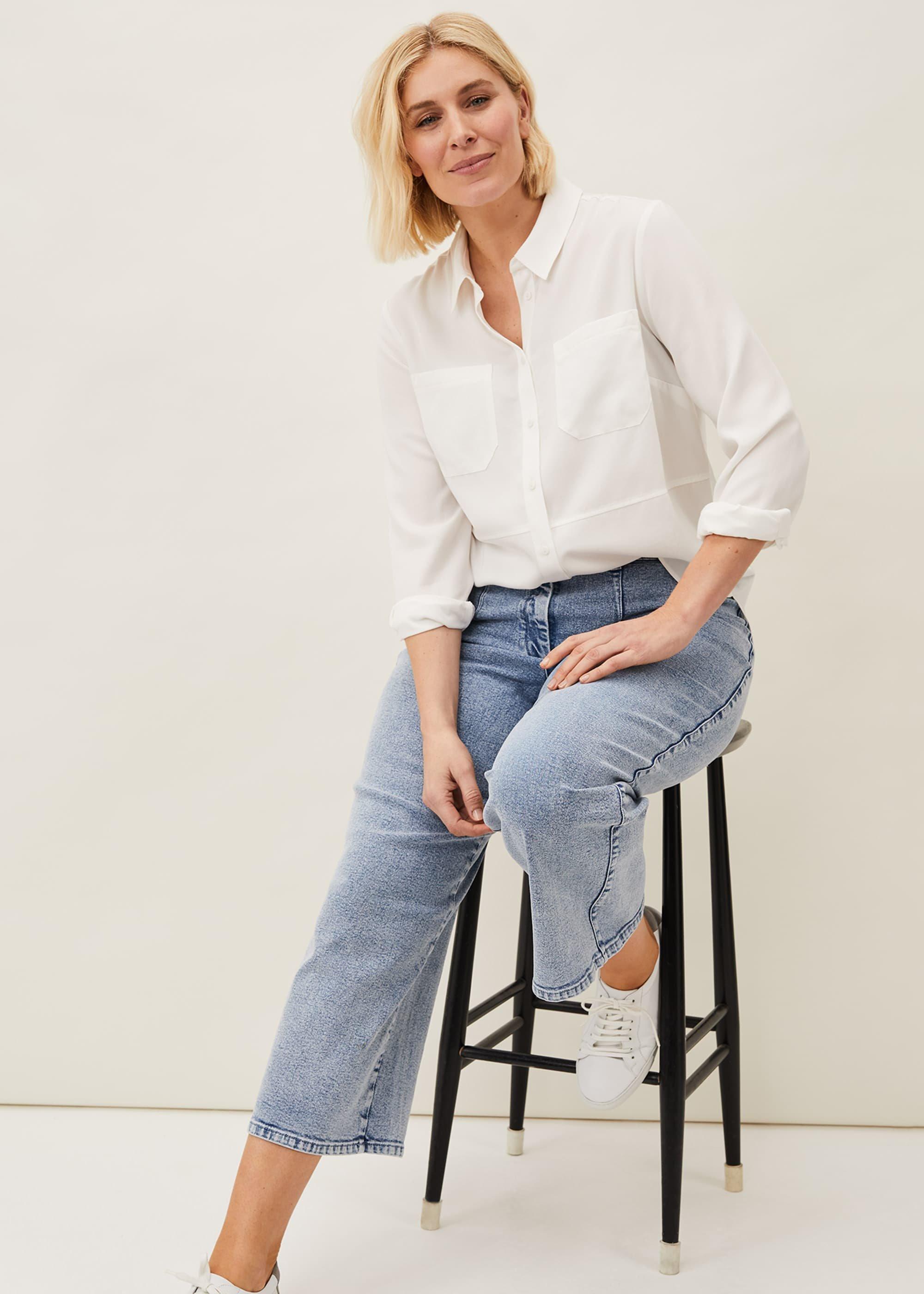 Nora Pale Denim Culotte