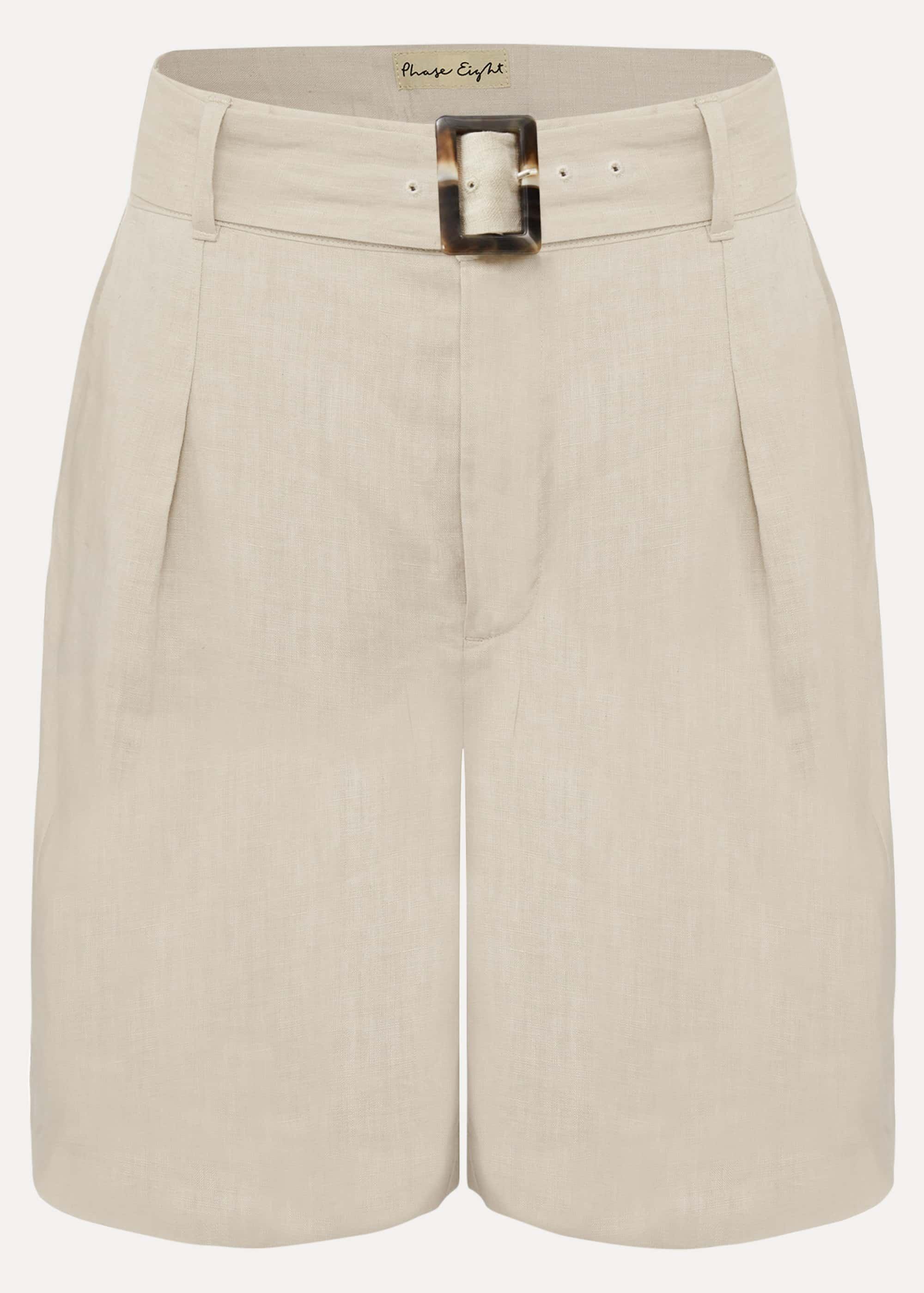 Hazel Linen Belted Shorts